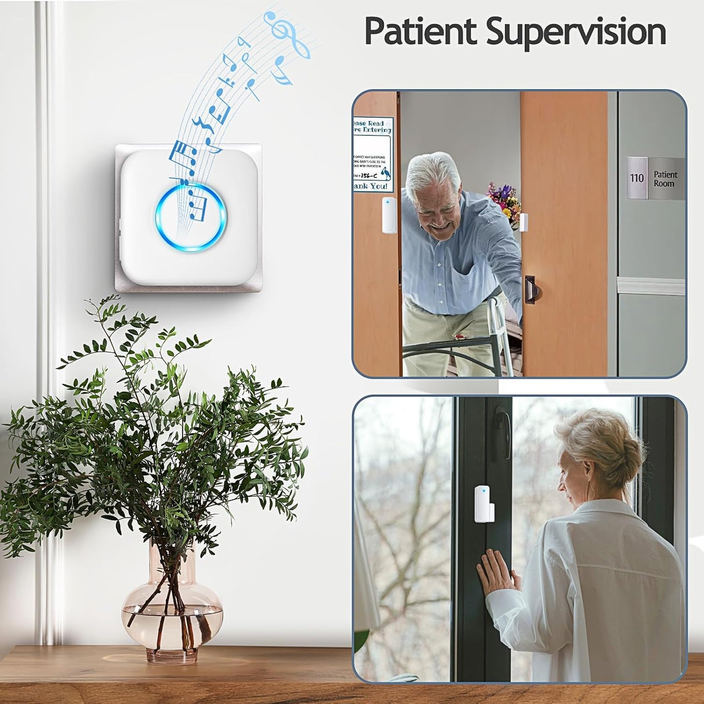Door Chime When Door Opens, Wireless Door Chime for Home & Business | 600FT Range Door Open Sensor with 58 Chimes, 5 Volume Levels. 3 Sensors + 2 Receivers for Multi-door, Kids & Dementia Safety