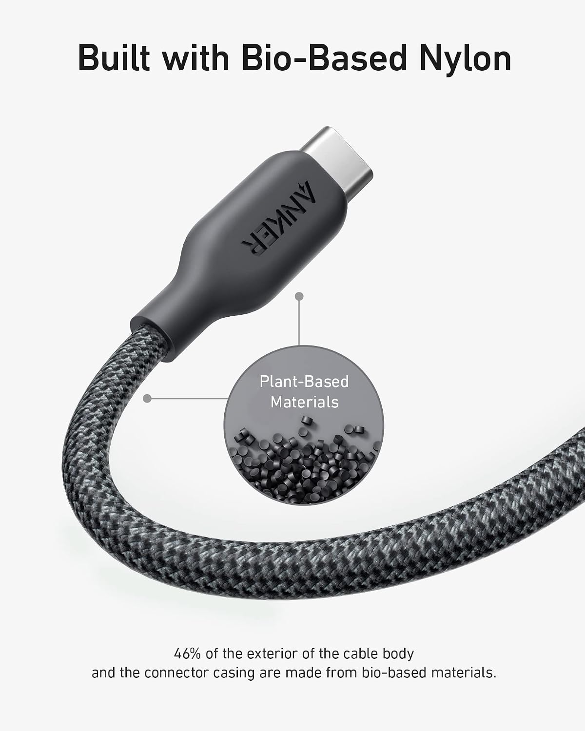 Anker USB C Cable, 240W Type C Fast Charging, USB 2.0 (6 ft, Phantom Black)