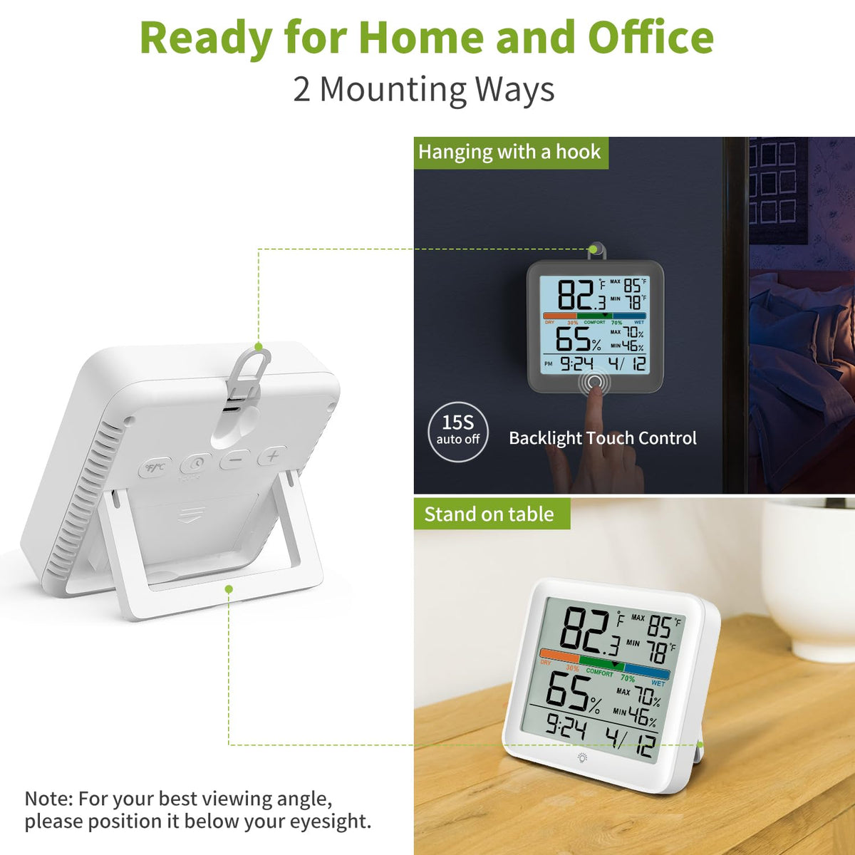 Indoor Digital Thermometer Hygrometer, Room Temperature Humidity Monitor