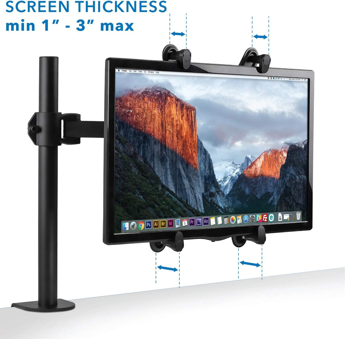 Mount-It! Non-VESA Monitor Mount Adapter Kit – Universal VESA Mount Adapter for 13–27 Inch LCD LED Screens, Converts to 75x75 & 100x100, Heavy Duty Steel Bracket for Desk
