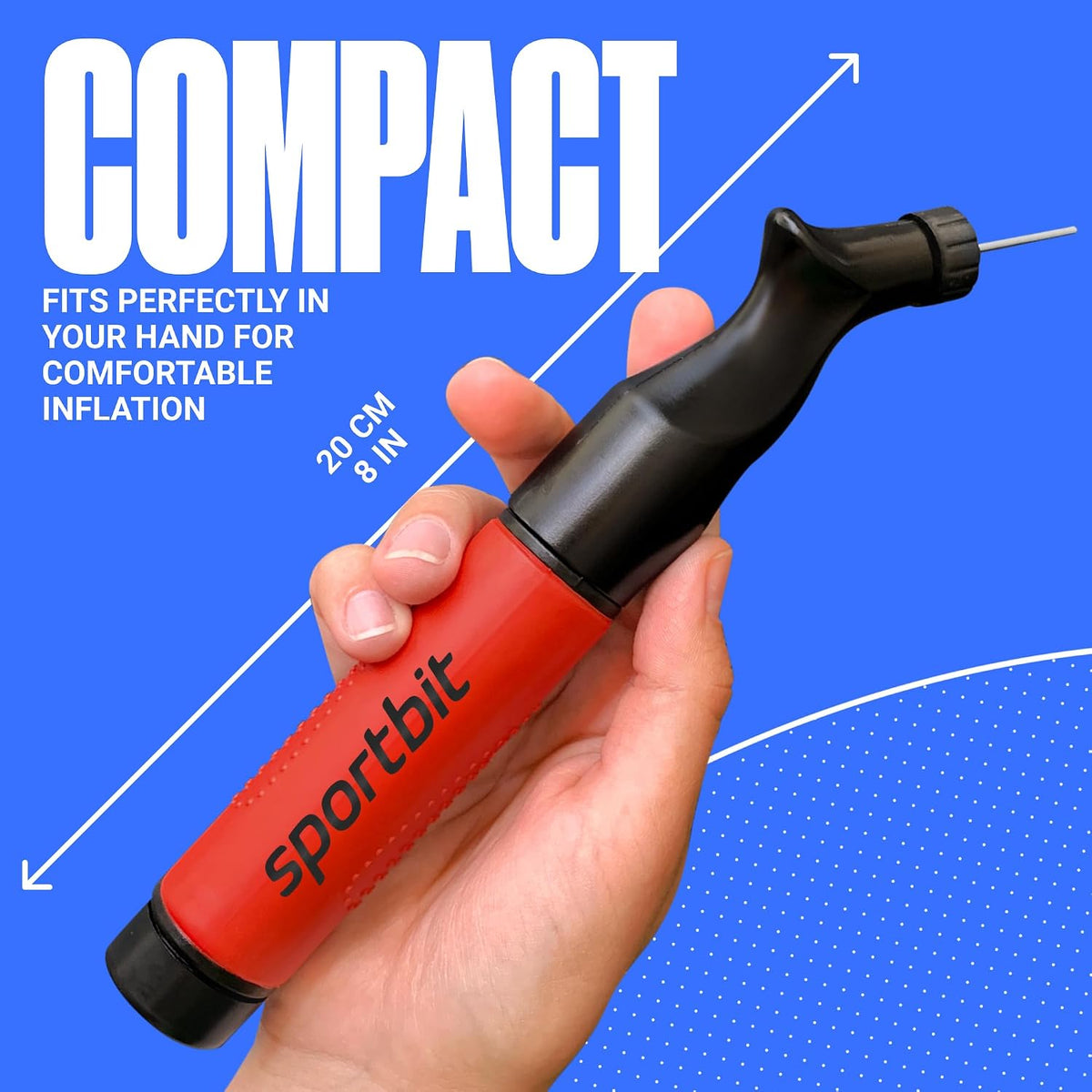 SPORTBIT Adjustable Wrist and Ankle Weights for Women | Hand Pump for Exercise Balls - Volleyball Pump, Basketball Inflator, Ball Air Pump - Goes with 5 Needles Set