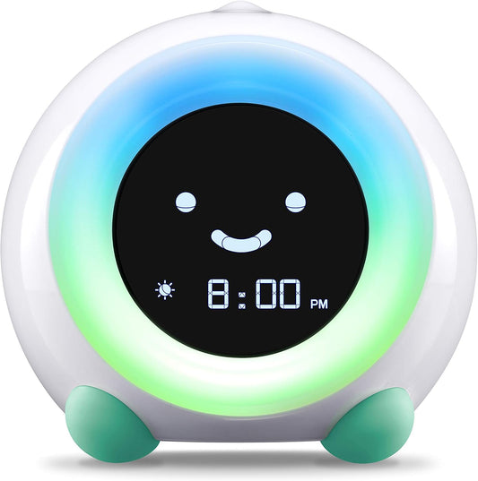 LittleHippo Mella: Kids Alarm Clock, Ready to Rise Children's Sleep Trainer, Night Light, Sound Machine and OK to Wake for Toddlers and Kids - Tropical Teal (Updated 2025)