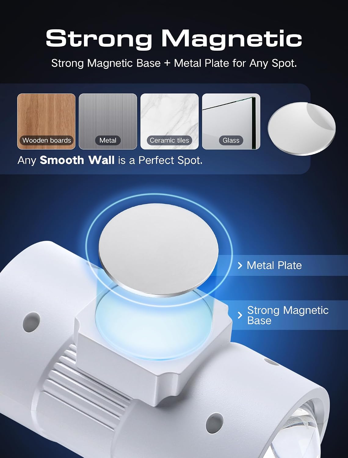 Rechargeable RGB Motion Sensor Night Light, Color Changing LED Wall Lamp with Stick-on Magnet, 4-Level Adjustable Brightness, Nightlights for Bedroom, Bathroom, Hallway, Stairs, Closet, 2-Pack