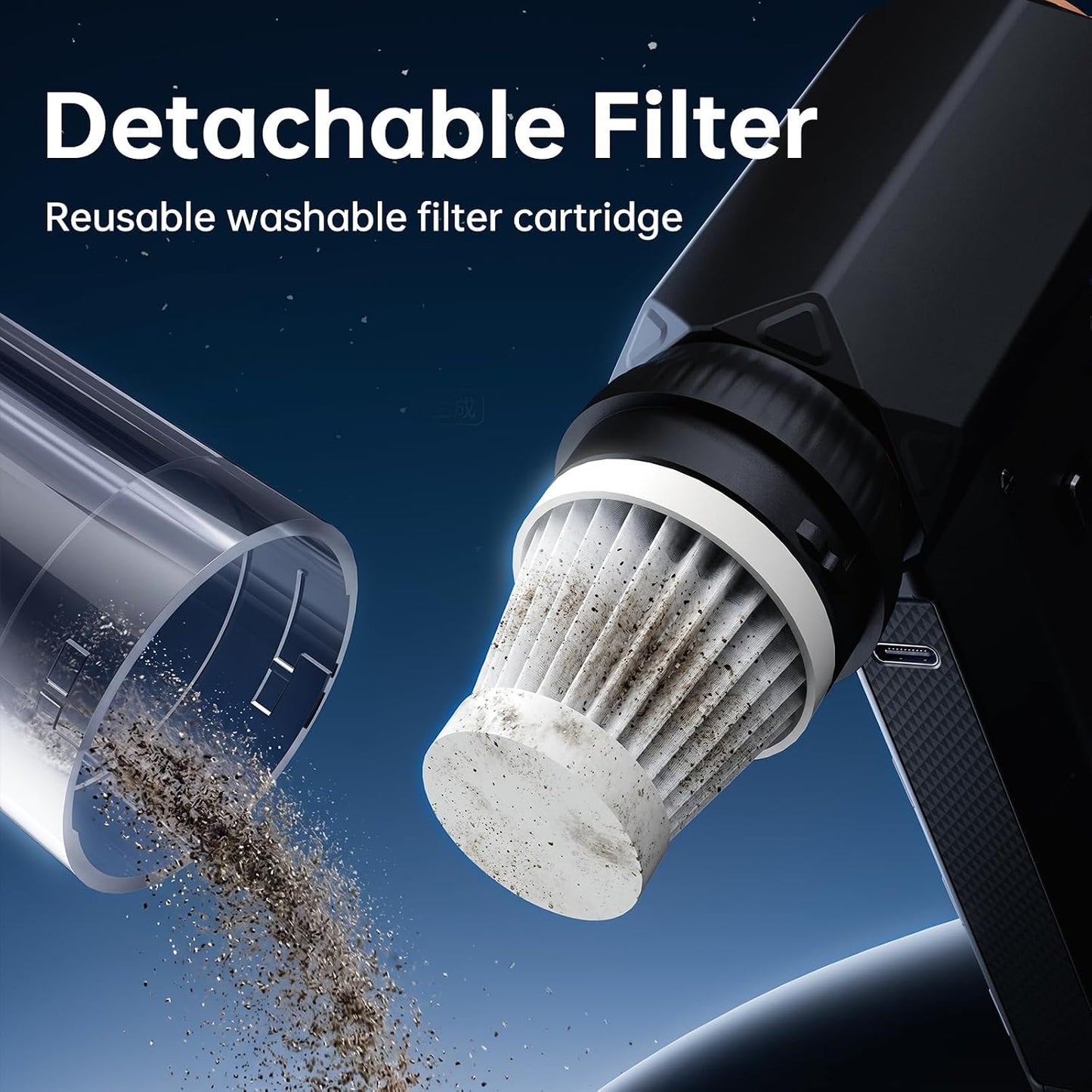 2-in-1 Air Duster & Vacuum, 130000 RPM | 8000mAh USB-C, 100-speed, blower/vacuum for PC, keyboard, car, home. Cordless mini 2-in-1