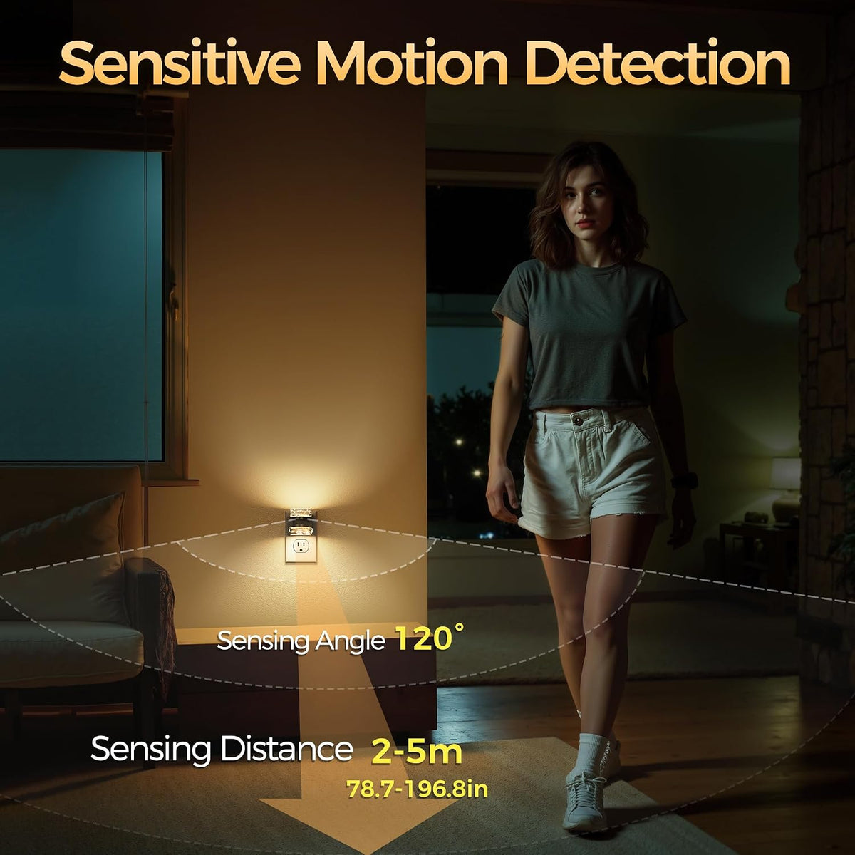 Briignite Motion Sensor Night Light Bubble Night Lights Plug into Wall