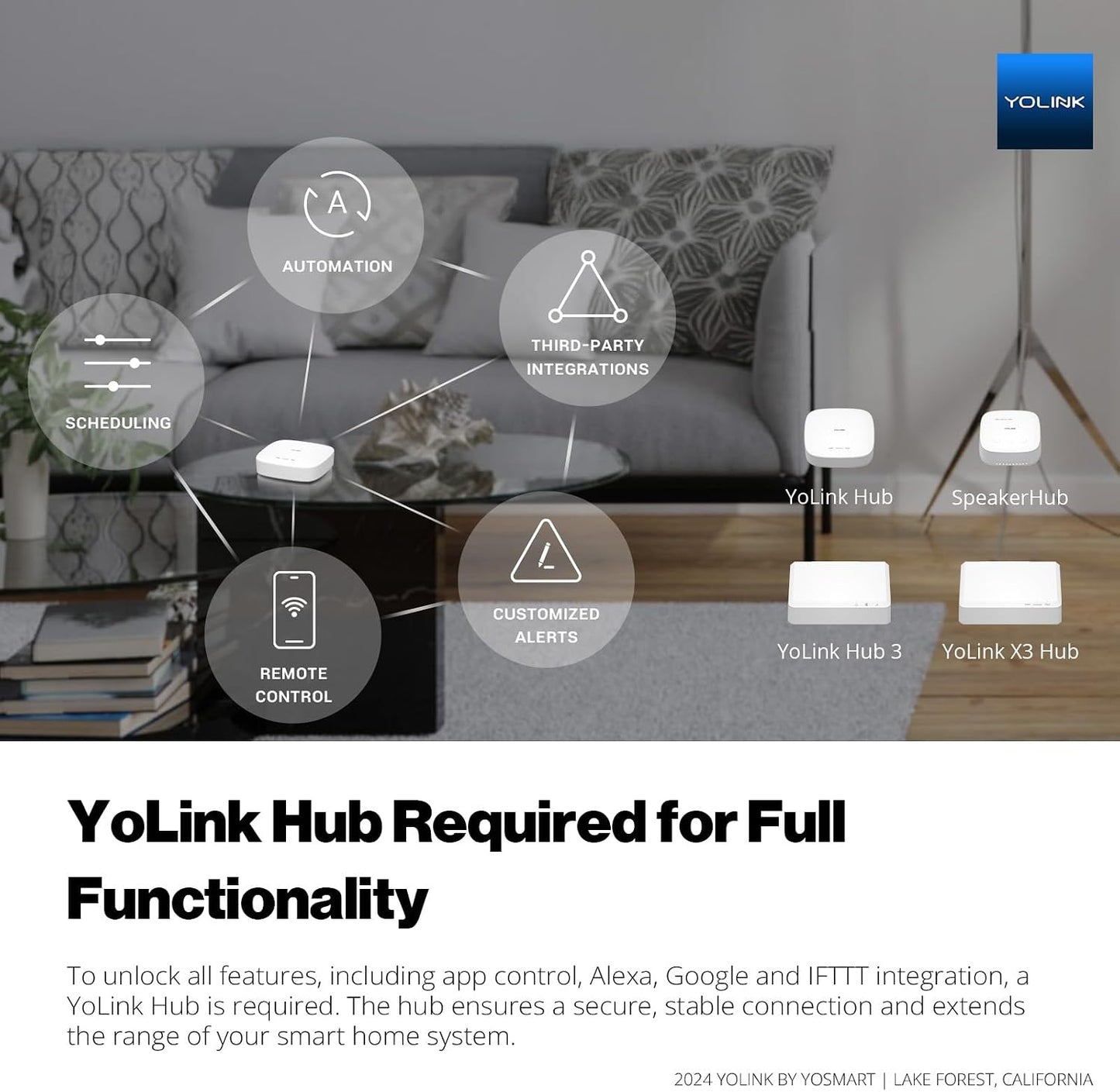 NSF Certified YoLink X3 Smart 3/4" Motorized Stainless Steel Ball Valve, LoRa Long-Range, 10-Year Battery, D2D Offline with Leak Sensors, Alexa/IFTTT/Home Assistant, Hub Required – YS5012