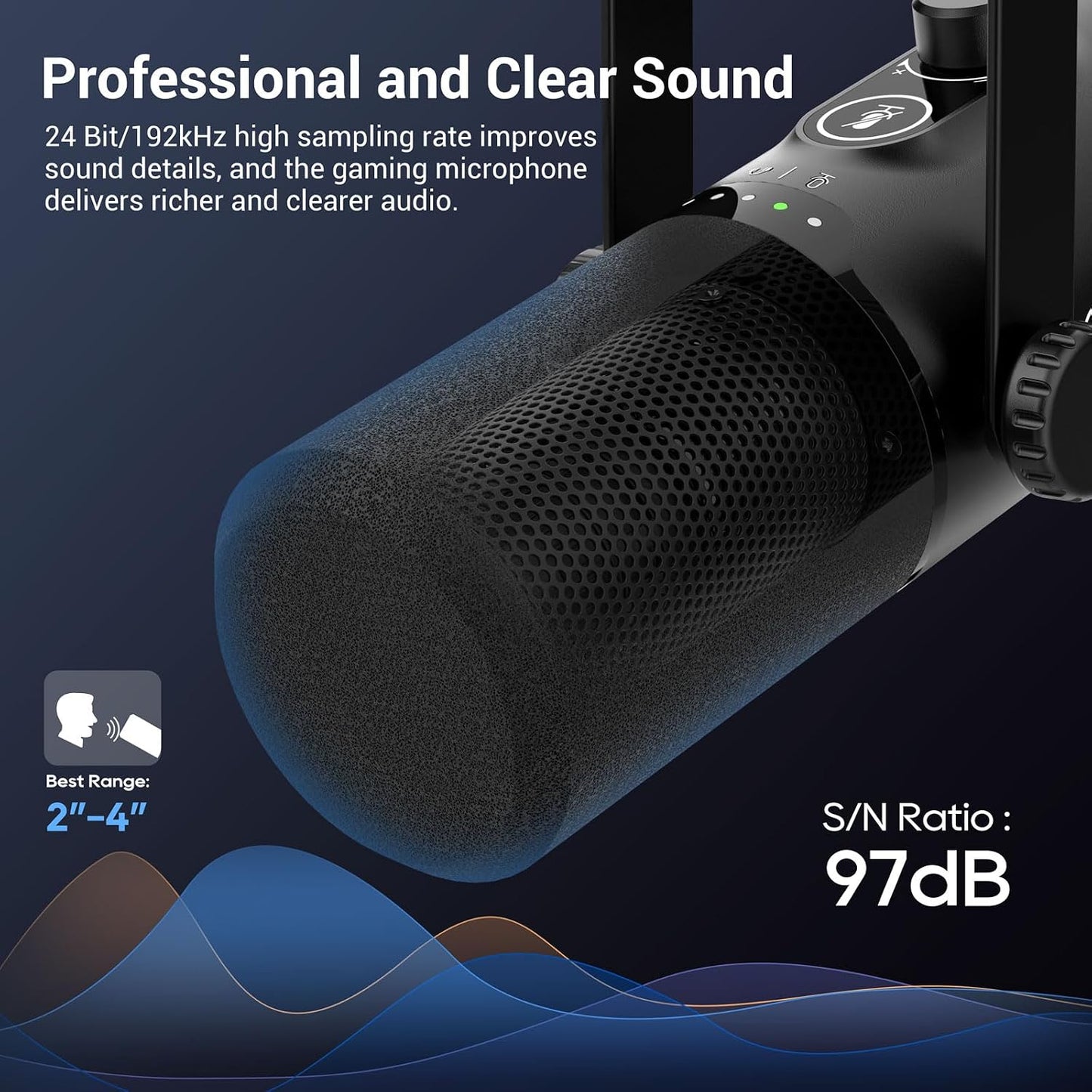 FDUCE USB/XLR Gaming Microphone kit, Dynamic PC Mic for Podcasting Streaming, Computer RGB Mic Kit with Boom Arm Stand, Mute Button and Headphone Jack, for Recording, Vocal Voice-Over (D30+)