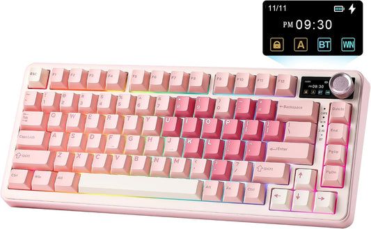 YUNZII B75 PRO MAX 75% Mechanical Keyboard (Pink Heart, Milk Switch)