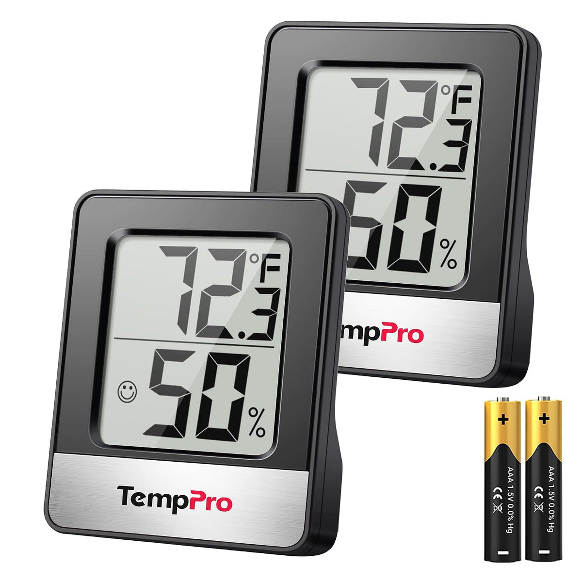 TempPro TempAir 2 Pack Hygrometer Indoor Humidity Meter, Room Thermometer