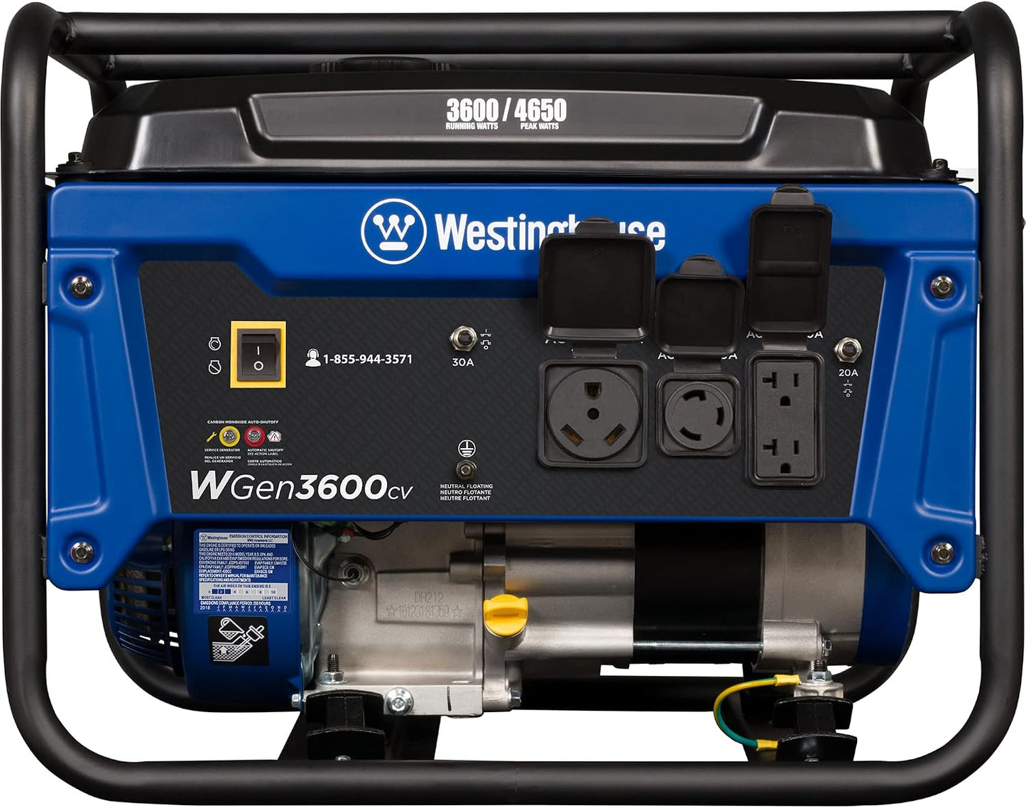 Westinghouse 4650 Peak Watt Portable Generator, RV Ready 30A Outlet, Gas Powered, CO Sensor
