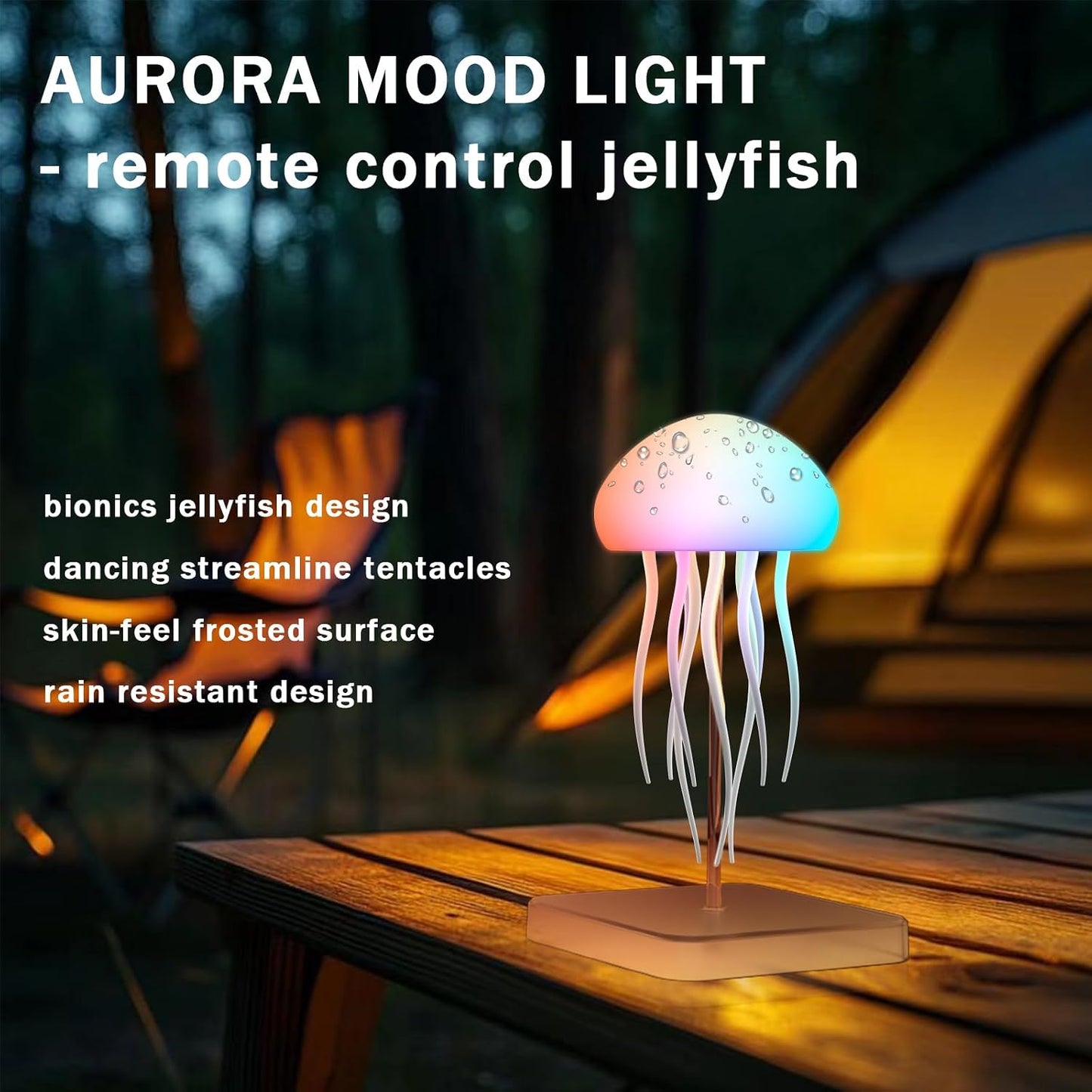 Jellyfish Lamp with Touch Sensor and Remote Control, Rechargeable Eye Friendly RGB Gradient Jellyfish Night Light as Desk Lamp, Table Lamp, Bedside Lamp or Christmas Gifts