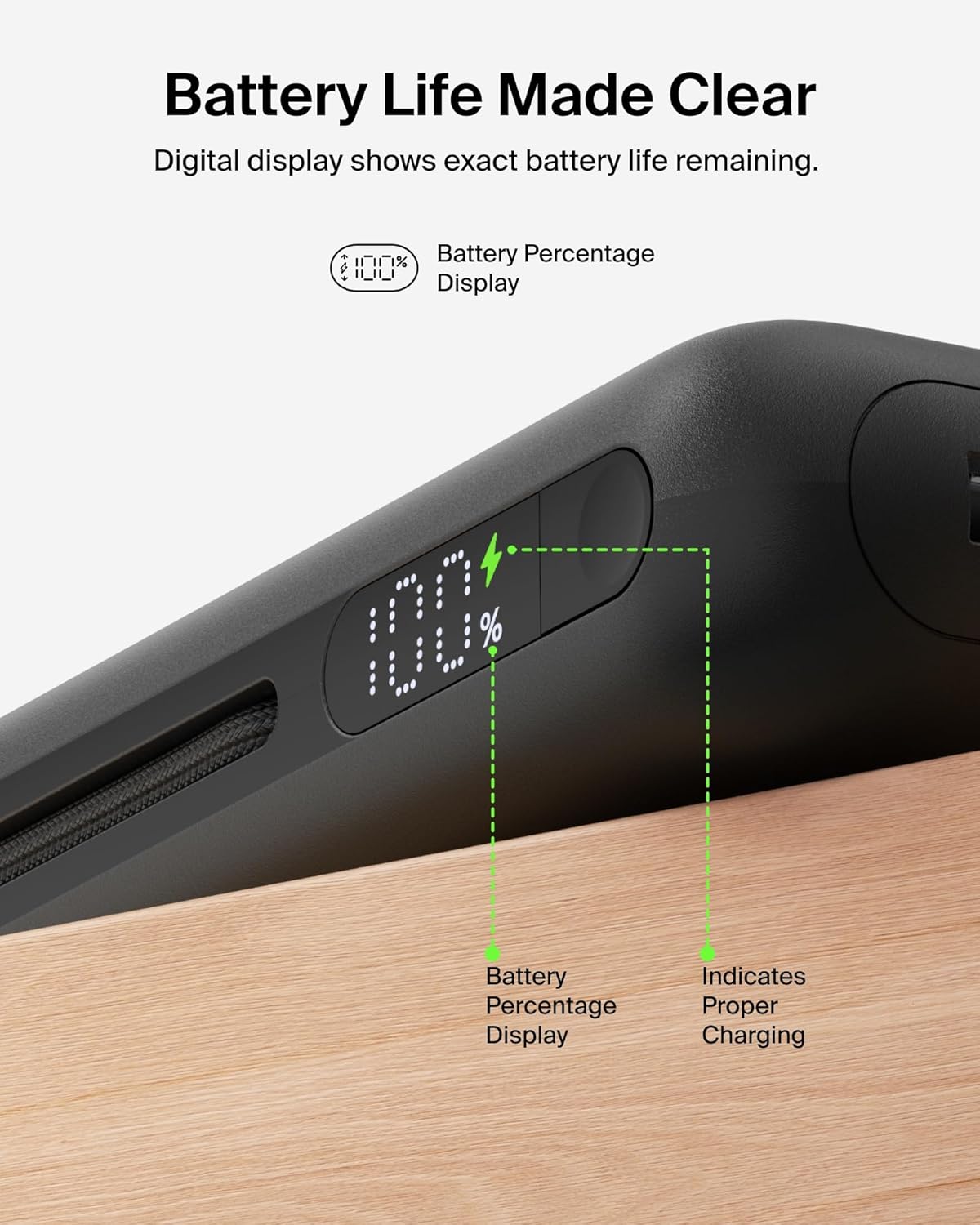 Belkin Portable Charger 25K, Power Bank with Integrated USB C Cable, 158W - Fast Charging Laptop Portable Battery Pack for MacBook Pro 14, iPhone 17 Series, iPad Pro, Galaxy S26, & More - Black