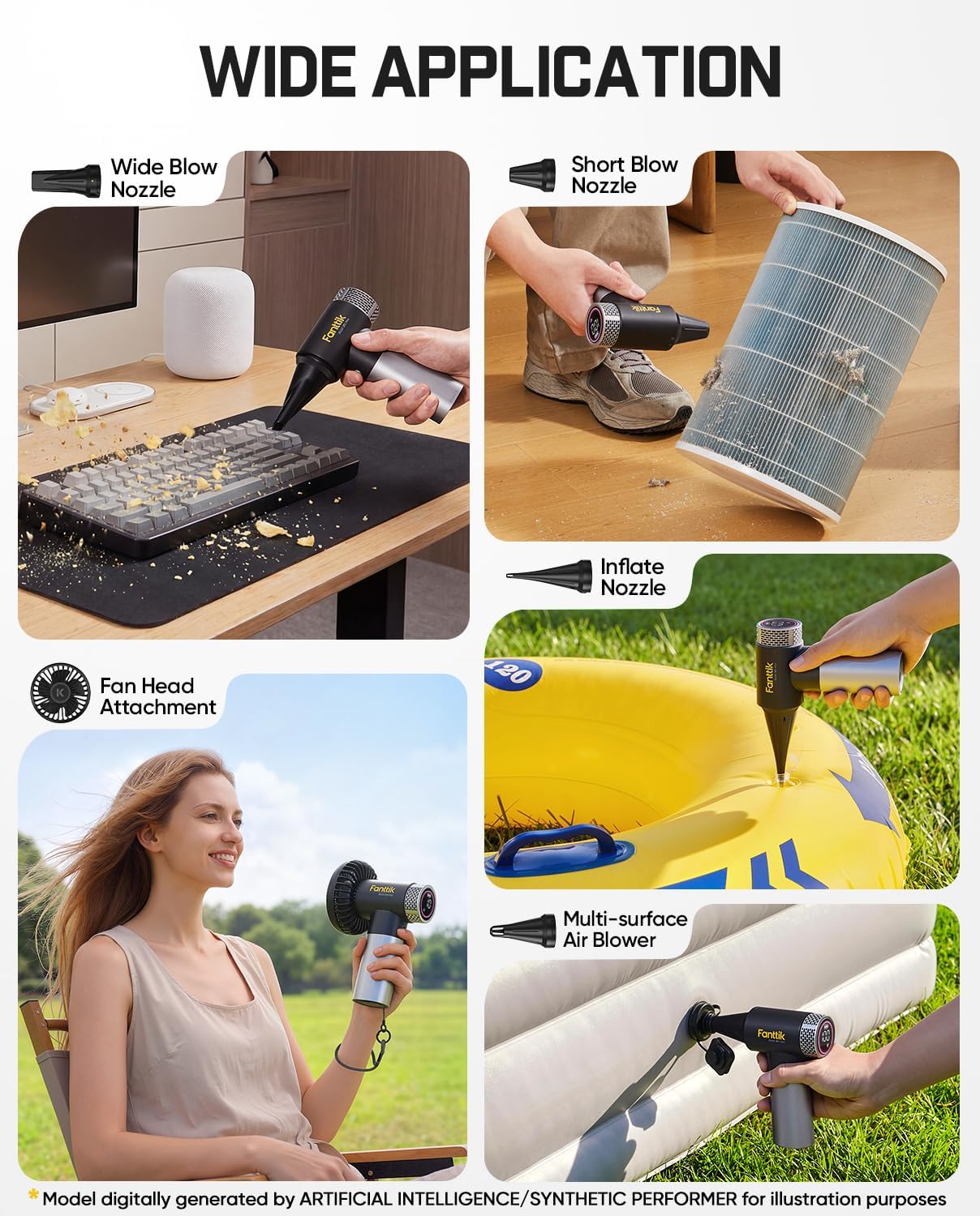 Fanttik Gust B11 Mix 2-in-1 Electric Air Duster & Portable Fan | 110000RPM Brushless Motor, 100-Speed Adjustable, One-Tap Booster, Rechargeable Blower for PC, Electronics & Outdoor Cooling