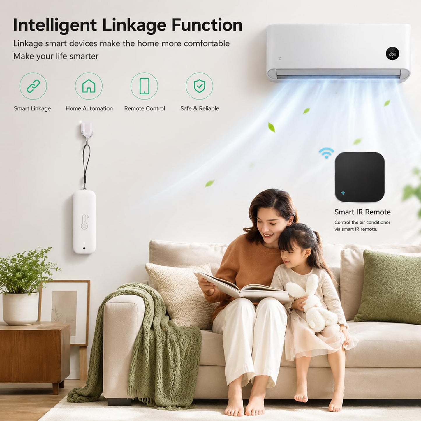 WiFi Hygrometer Thermometer Sensor: Wireless Smart Temperature Humidity Monitor with App Notification Alert, Data Storage Export, Calibration Function, Compatible with Alexa (White-4PCS)