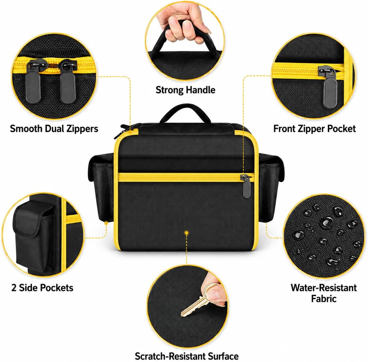 Case for DEWALT DCC020IB 20V MAX Tire Inflator Air Pump Storage Bag | Padded Organizer with Pockets for Dewalt Air Compressor's Accessories, Garage Storage, Roadside Emergencies-Case Only Black