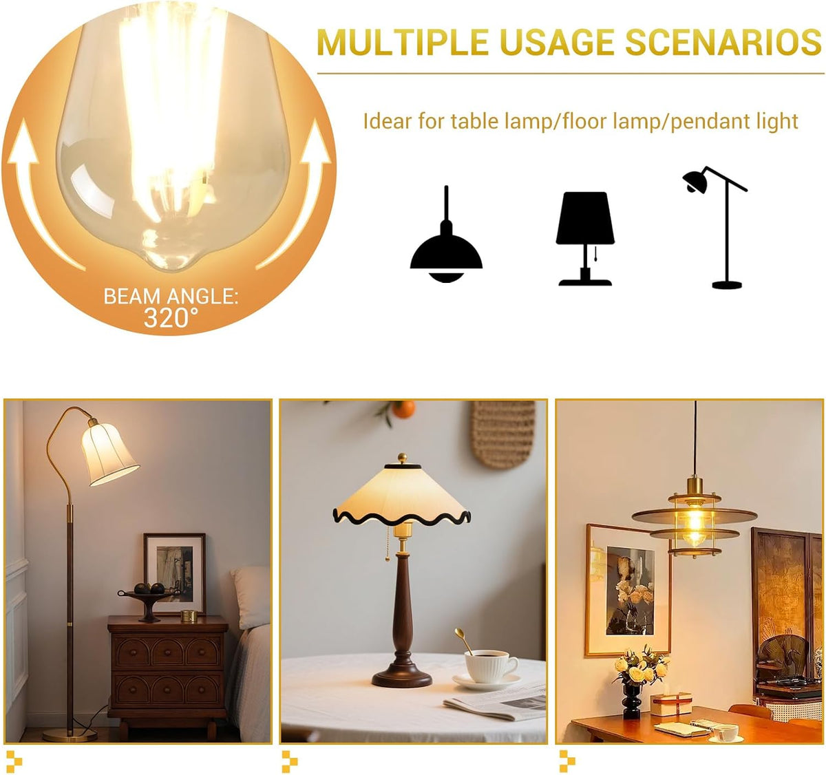 Smart LED Light Bulbs,Remote Control Light Bulb,ST64 Vintage Edison Bulbs with Remote Control,800LM 6W (60W Equivalent),E26 Base,Dimmable 2700K-6500K, 2-Pack(2 Bulbs+1 Remote)