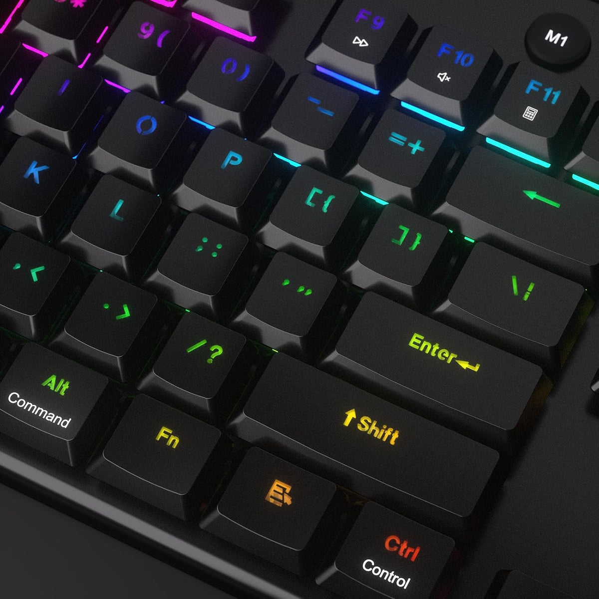 Redragon K618 PRO Wireless Ultra-Thin Gaming Keyboard, Macro &amp; Media Scroll | 0-Delay Tri-Mode, 5 On-Board Keybinding G Buttons for MMO MOBA Games, Dedicated Media Control, Easy-Switch Win/Mac Compatible
