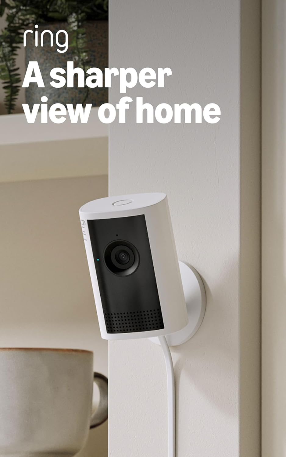 Ring Indoor Cam 2K (newest model) — Retinal 2K for crisp, true-to-life video quality, 6x Enhanced Zoom, Night Vision, White