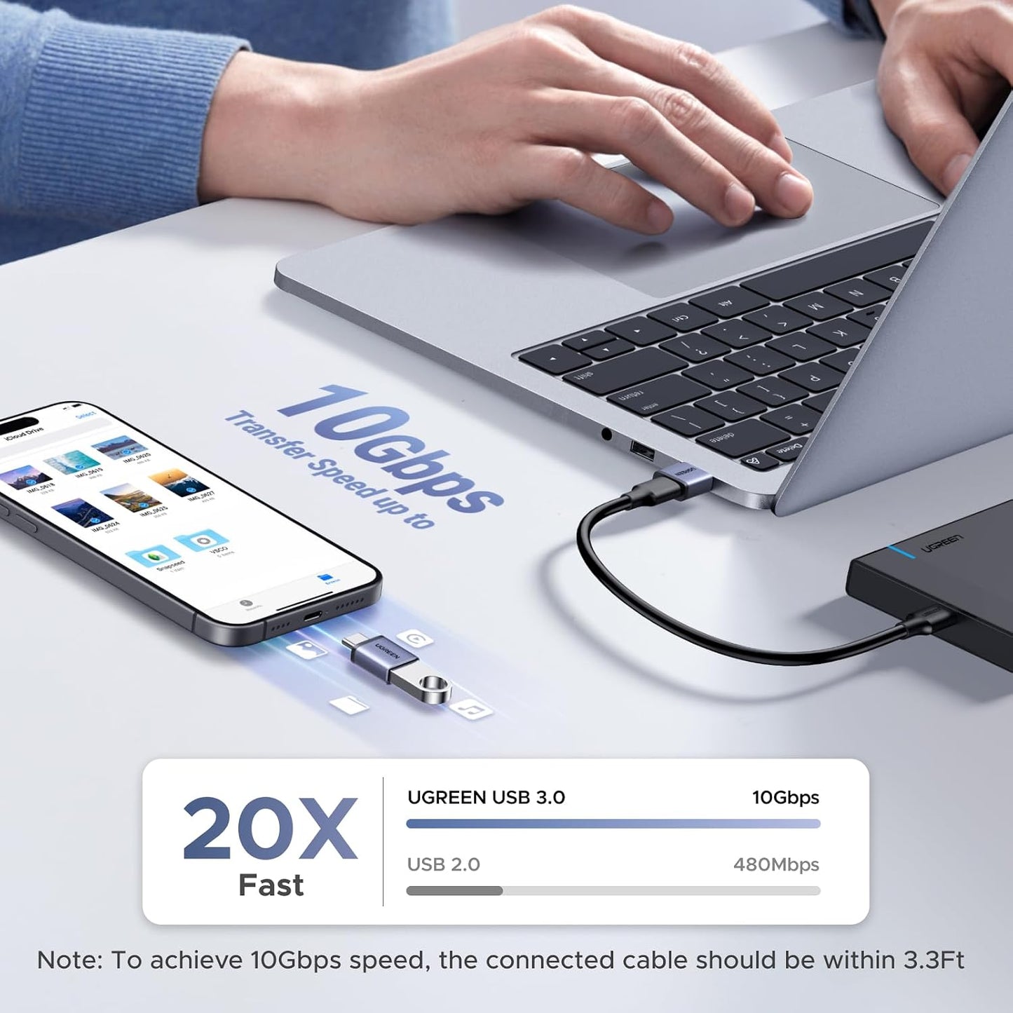 UGREEN USB to USB C Adapter Combo 4-Pack, 10Gbps Type C Converter | Data transfer & Fast charging for MacBook, iPhone 17/16/15, iPad, Samsung Galaxy, Apple Watch