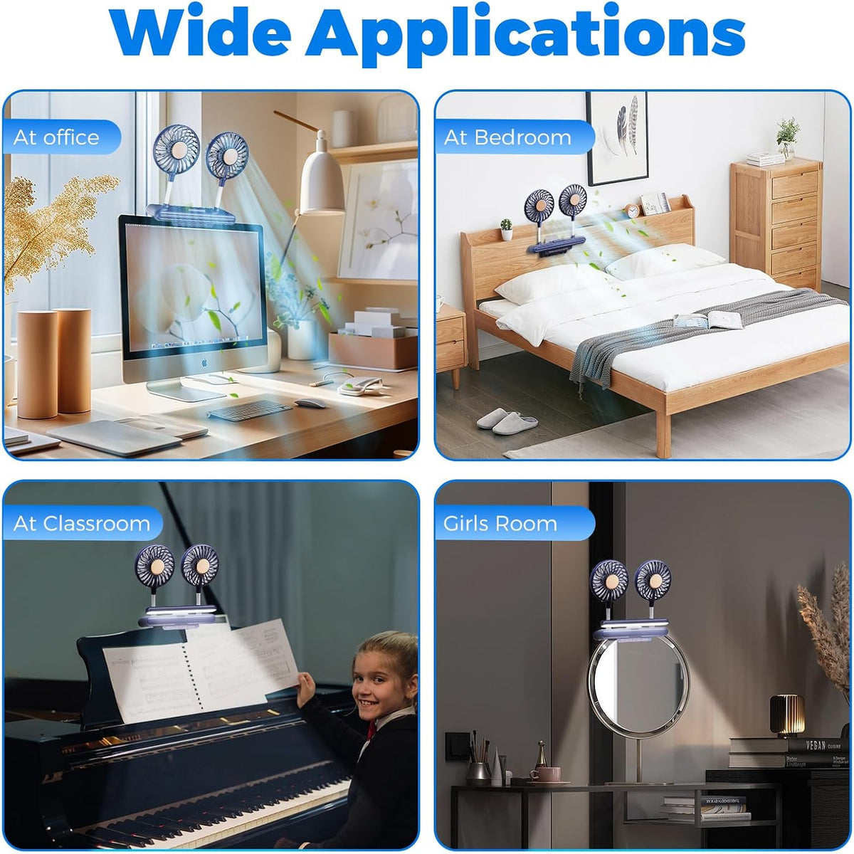 USB Monitor Clip on Fan Deepsea Blue