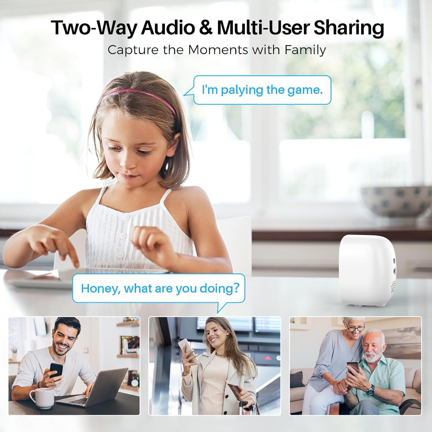 Security Cameras Wireless Outdoor Indoor, 2K Battery Powered WiFi Camera for Home Security, AI Motion Detection, Color Night Vision, IP66 Weatherproof, 2-Way Talk, Siren Alarm, SD/Cloud Storage