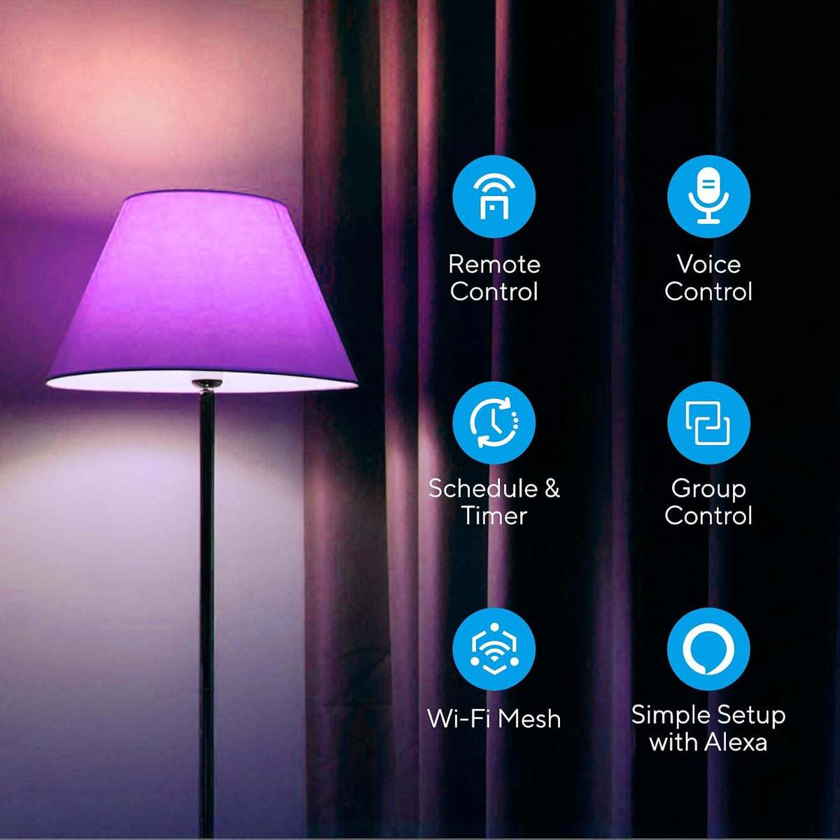 U-tec Smart Light Bulbs, 1100 Lumen, 90+CRI WiFi Mesh & Bluetooth Color Changing A19 Light Bulb, 16 Million DIY Colors RGB Light Bulbs, Compatible with Alexa, Google Assistant Home App, 4 Pack