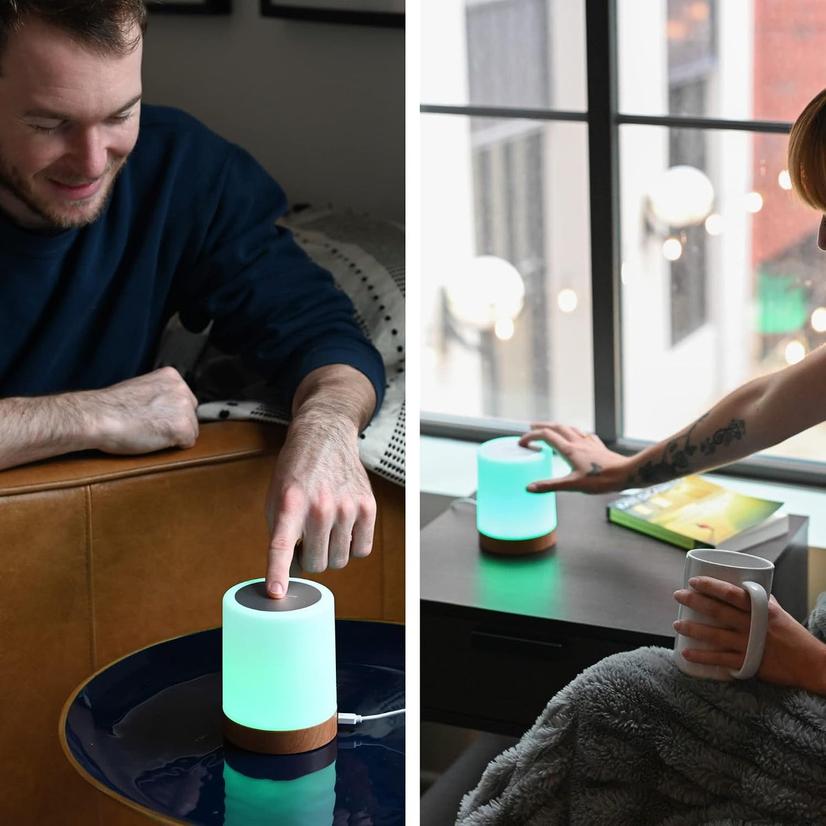 LuvLink Friendship Lamps No Subscription WiFi Touch Lamp for Long Distance Relationships, Couples, Friends & Family - Gift Ready (Set of Two)
