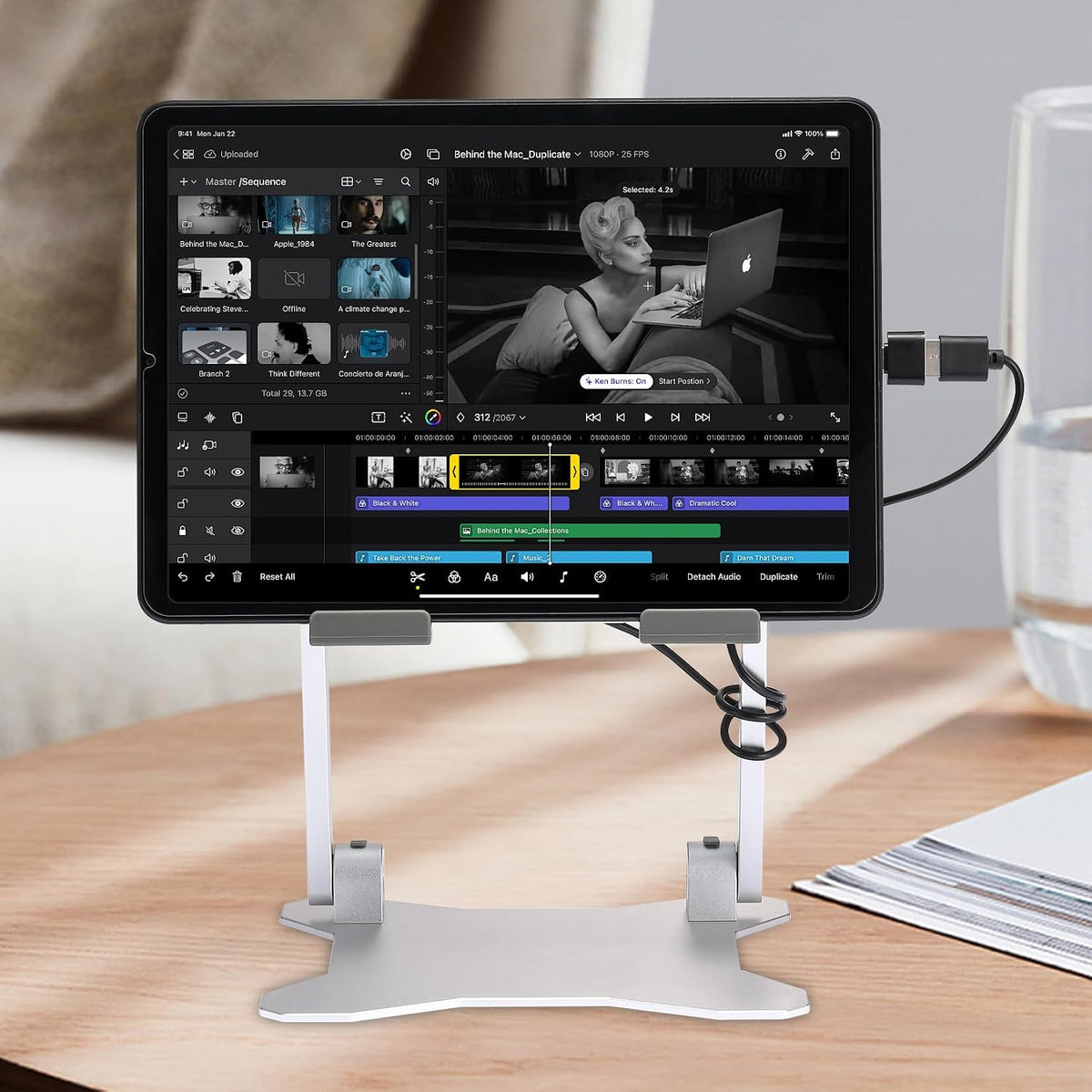 Surface Pro Stand, iPad Cooler,Aluminum Cooling Pad,Sturdy Tablet Stand Holder with Quiet Fan for Microsoft Surface Tablets,iPad Series,Samsung Galaxy Tabs-Up to 15-in Tablets