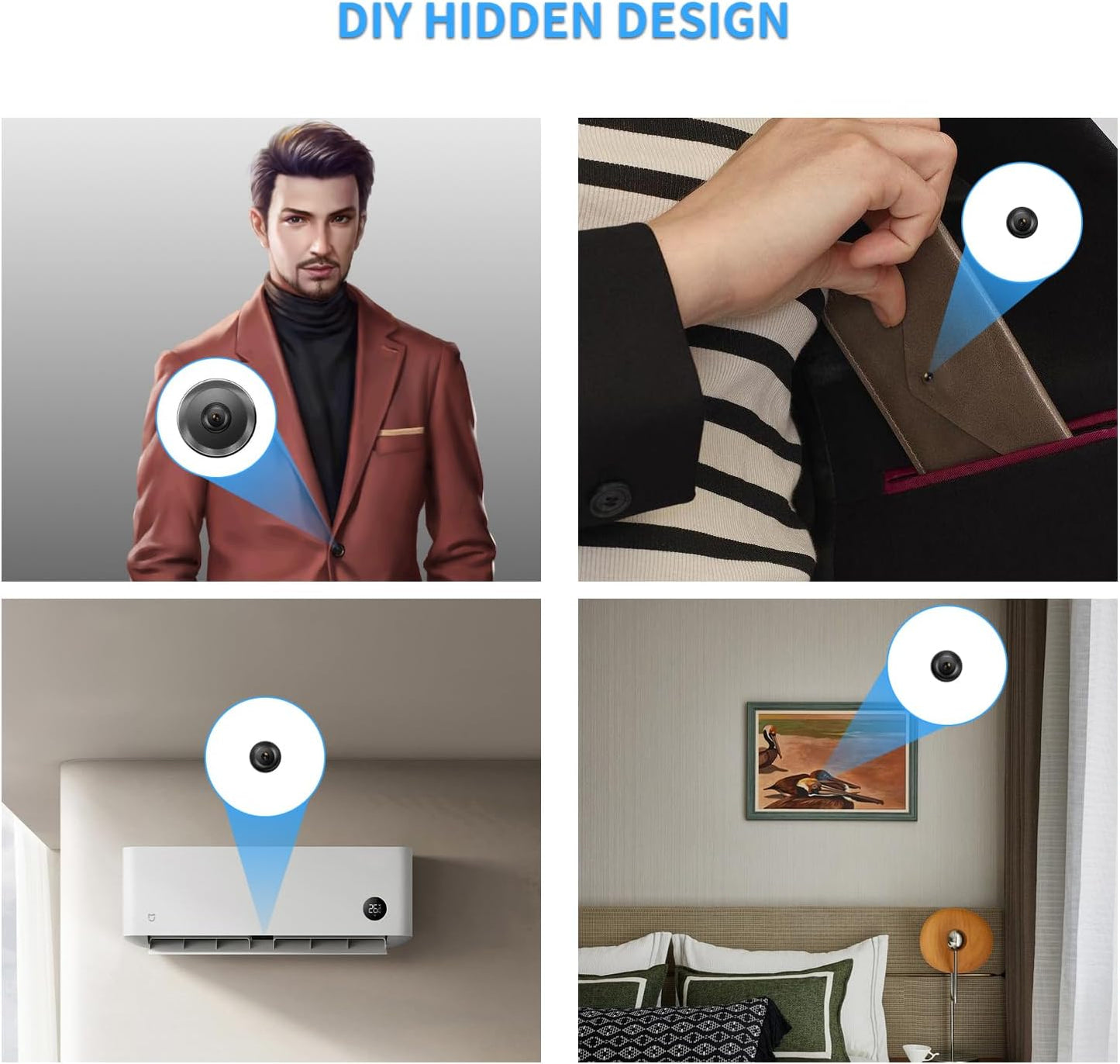HiSpyCam Mini Camera DIY Module HD 1080P Camera Small WiFi Security Cameras Tiny Wireless Nanny Cam