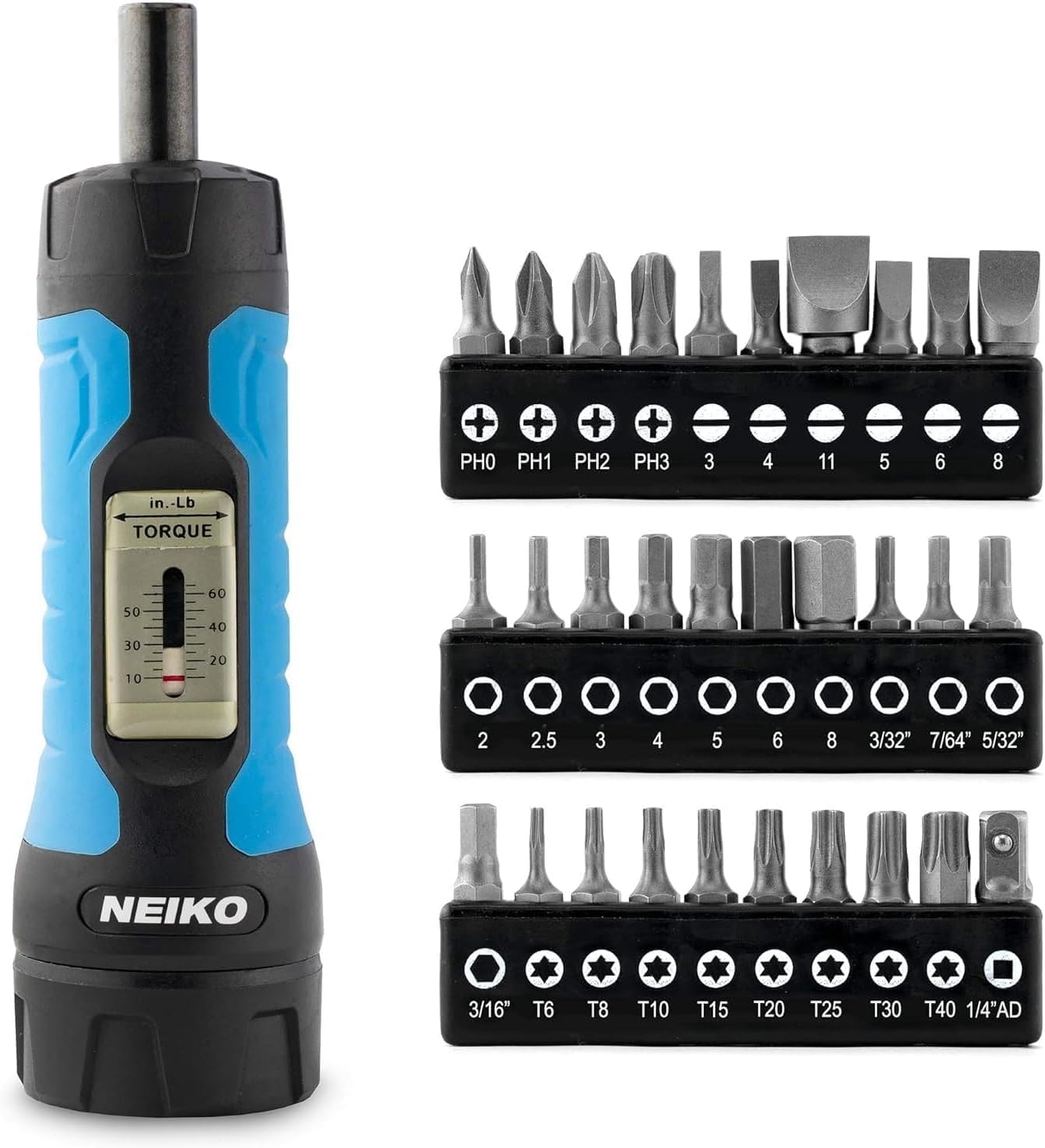 NEIKO 01377A Magnetic Torx Screwdriver Set | 12 Piece | T5 – T40 | 6 Point Star Head Driver | Heat Treated Chrome Vanadium Steel | Non Slip Cushioned Handle Grip | Magnet Bit Tip | Carrying Pouch