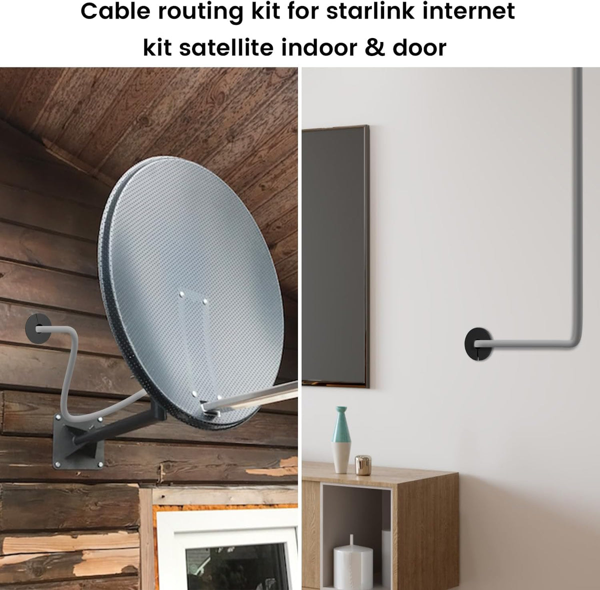 Starlink Cable Routing kit for 3/4inch Wall Hole,4PCS starlink Wall Grommets Accessories for Cables Pass Through mounting kit Including 3/4” Spade Drill bit,Wall Wires cilps and Cable Routing Tool