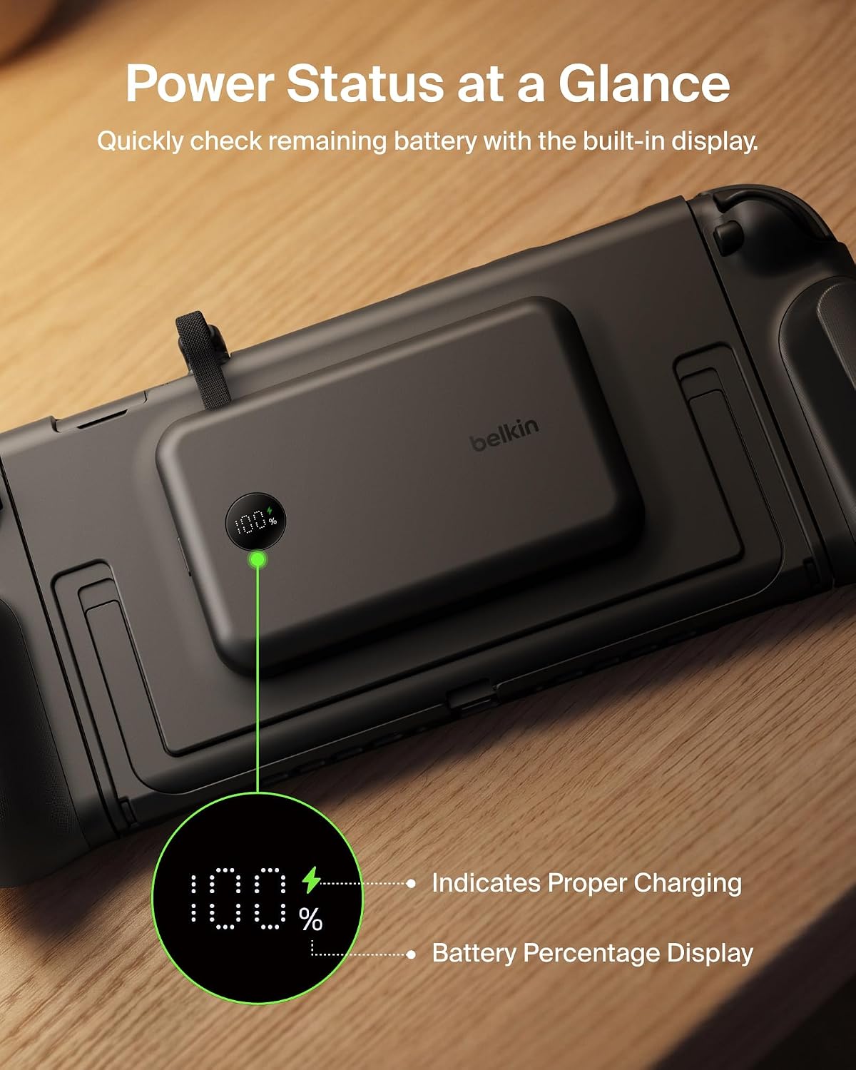 Belkin Nintendo Switch 2 Grip Charging Case with 10000mAh Power Bank 30W | Magnetically Attachable Custom 10000mAh Power Bank with Ergonomic Nonslip Grip, Quick Release, Dockable, Built-in Kickstand