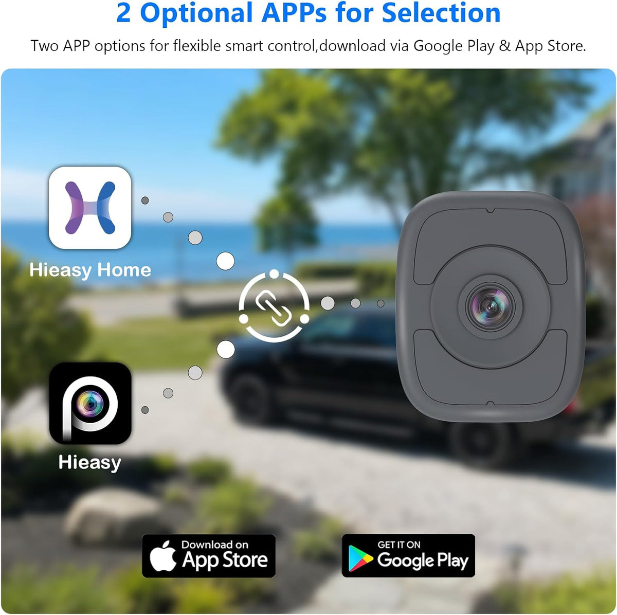 5MP 3K Window Security Camera, Full Color Night Vision, WiFi, Gray