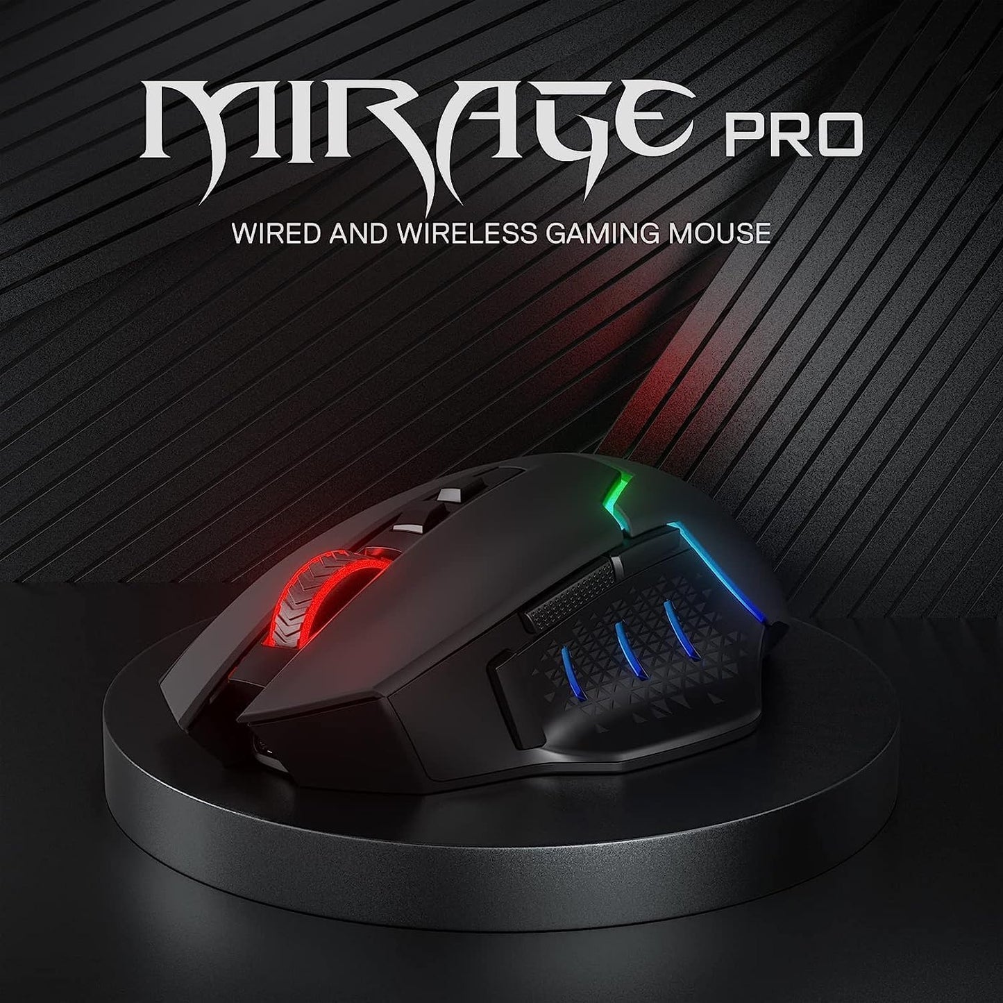 Redragon M690 PRO Wireless RGB Gaming Mouse 8000 DPI Remapping Keys | Cable-Free 0 Delay, Rapid-Fire Macro Keybinds, Vibing Backlight, Ergonomic Grip Body Comfort