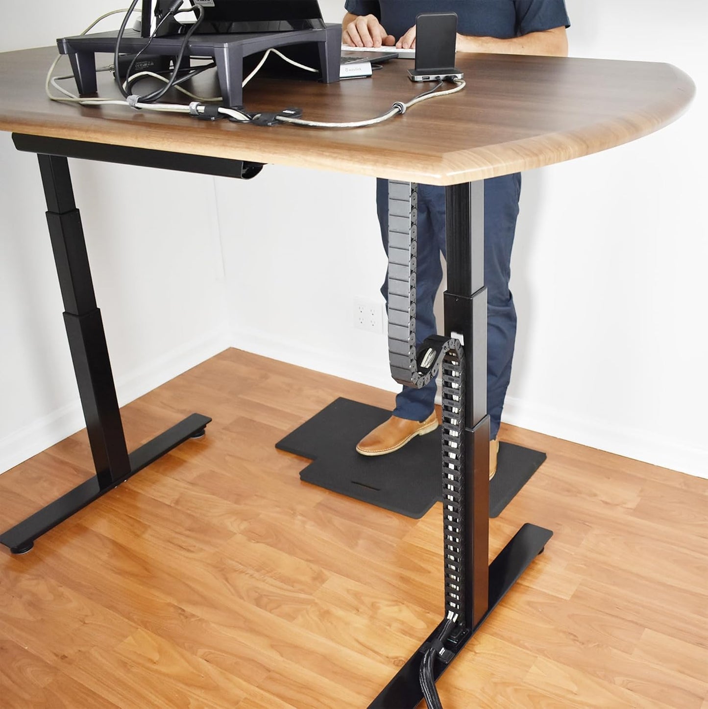 PivyCord-Vez Flex Chain Raceway Cable Management Solution for Sit-Stand Variable Height Desks, Flexible Cable Raceway to Hide, Organize and Protect Wires and Cables, White