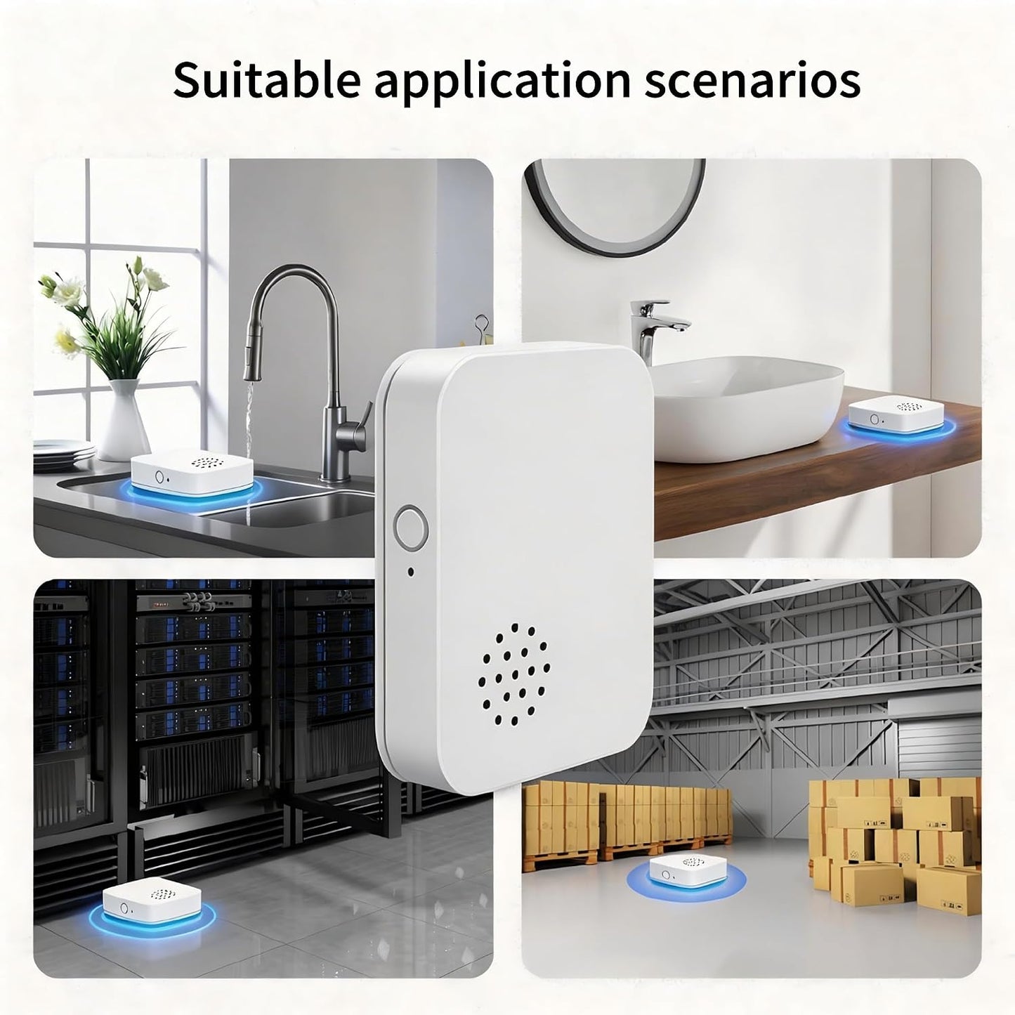 Smart Zigbee Water Leak Detector/Water Sensor with 80dB Audio Alarm & App Alert, IP67 Waterproof Wireless Flood Sensor for Kitchen, Basement, Works with Tuya/Smart Life APP, Zigbee Gateway Required