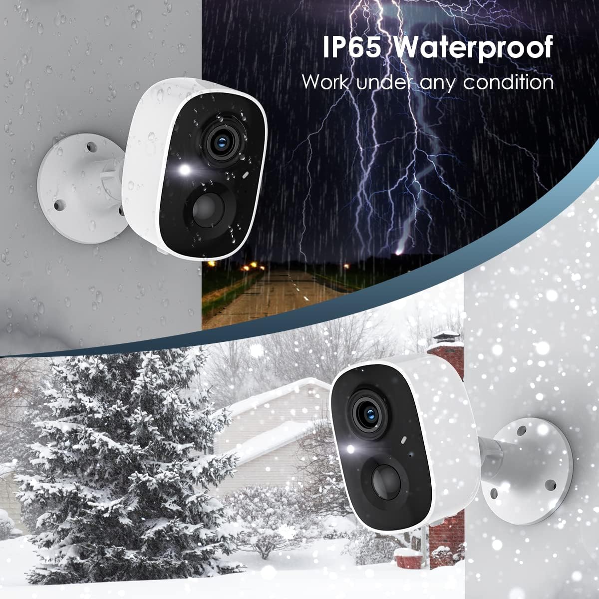 GMK 2 Pack Security Cameras Wireless Outdoor, 2K Video, Motion Detection | Color Night Vision, 3-Minute Setup, 2-Way Talk, IP65 Waterproof, for Indoor&amp;Outdoor, VicoHome, 2.4GHz WiFi, SD/Cloud Storage