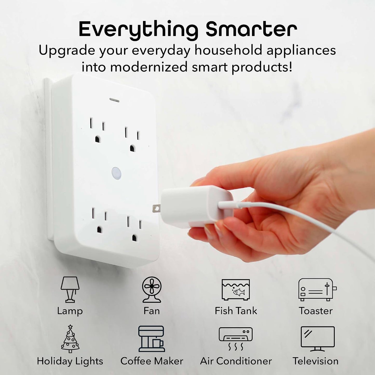 Geeni Smart Wi-Fi 4 Outlet Plug with Surge Protection - Compatible with Alexa & Google Home, White: 1-Pack