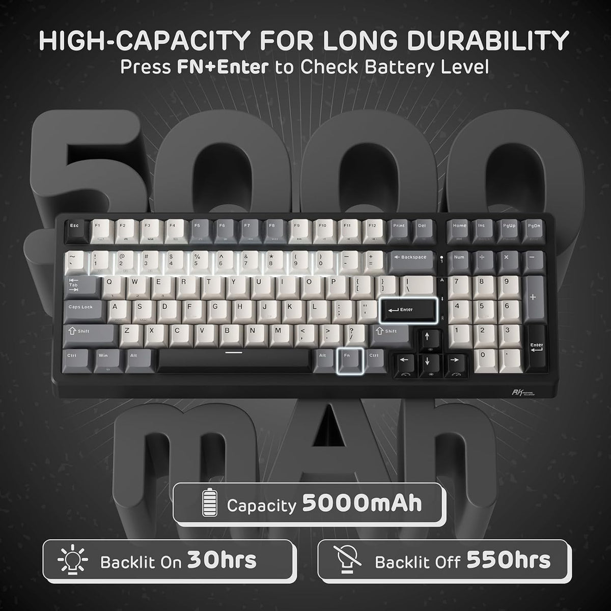 RK ROYAL KLUDGE F99 Wireless Mechanical Keyboard, Gasket Structure