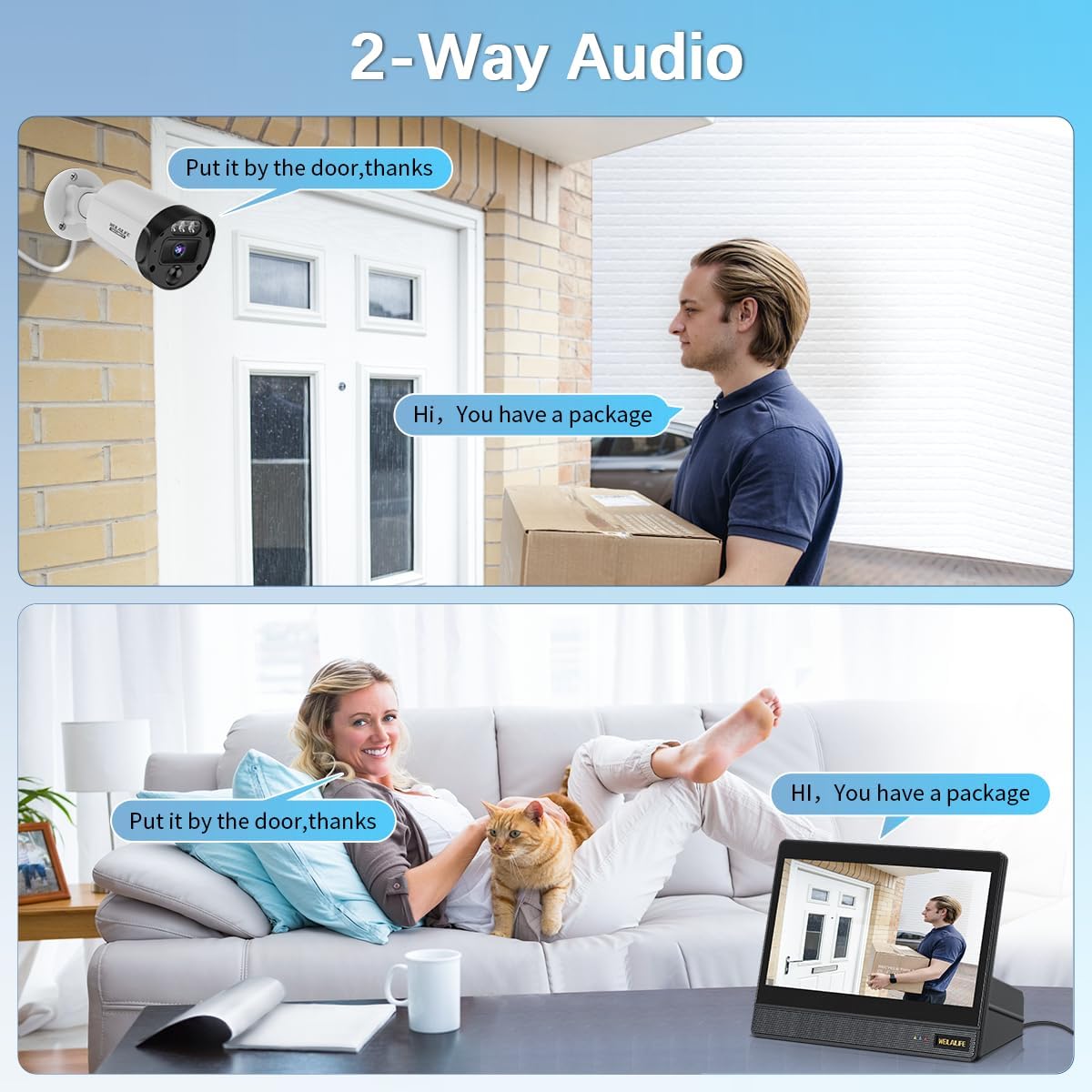 4K Outdoor Wired Security Camera System with 16" HD Monitor