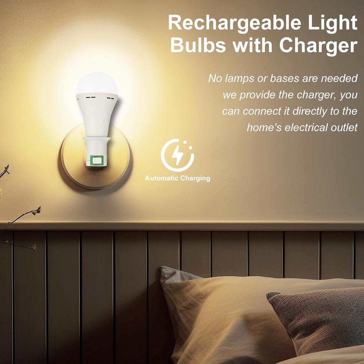 Ostwiki 6 Pack Rechargeable Emergency Light Bulbs Battery Operated Bulb
