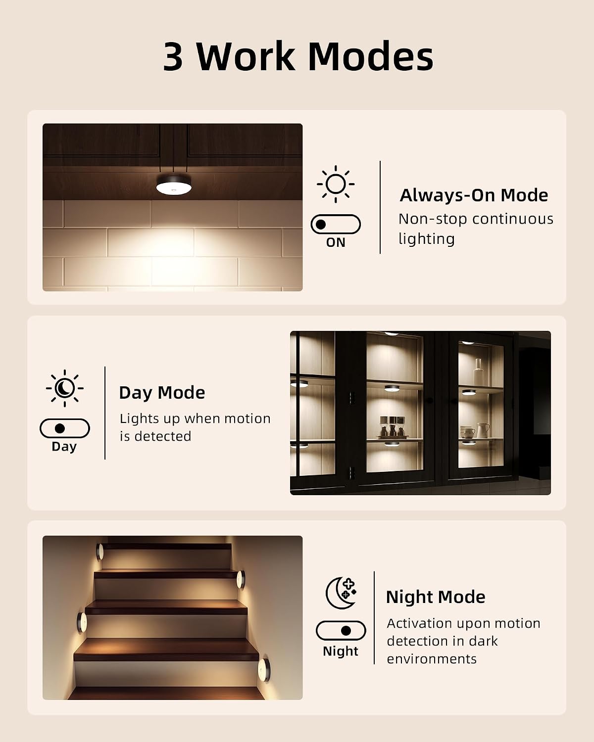 EZVALO Under Cabinet Lighting with Charging Station, 1000mAh Rechargeable Puck Lights with Remote, 3 Color Temps & 12 RGB Closet Lights, Dimmable Motion Sensor Lights for Shelf, Kitchen (6 Packs)