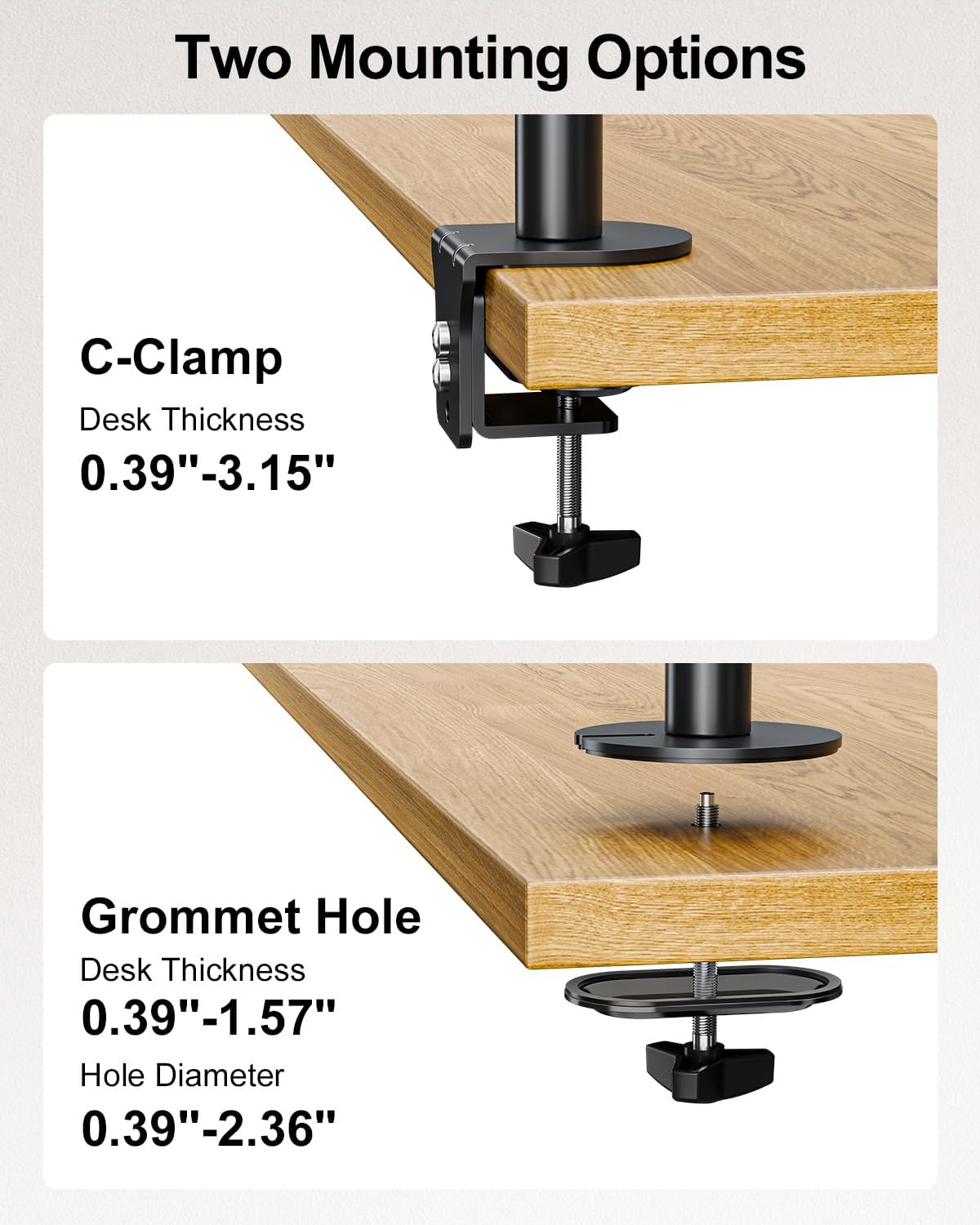 Stacked Monitor Mount for Max 32" Screens, Vertical Dual Monitor Stand