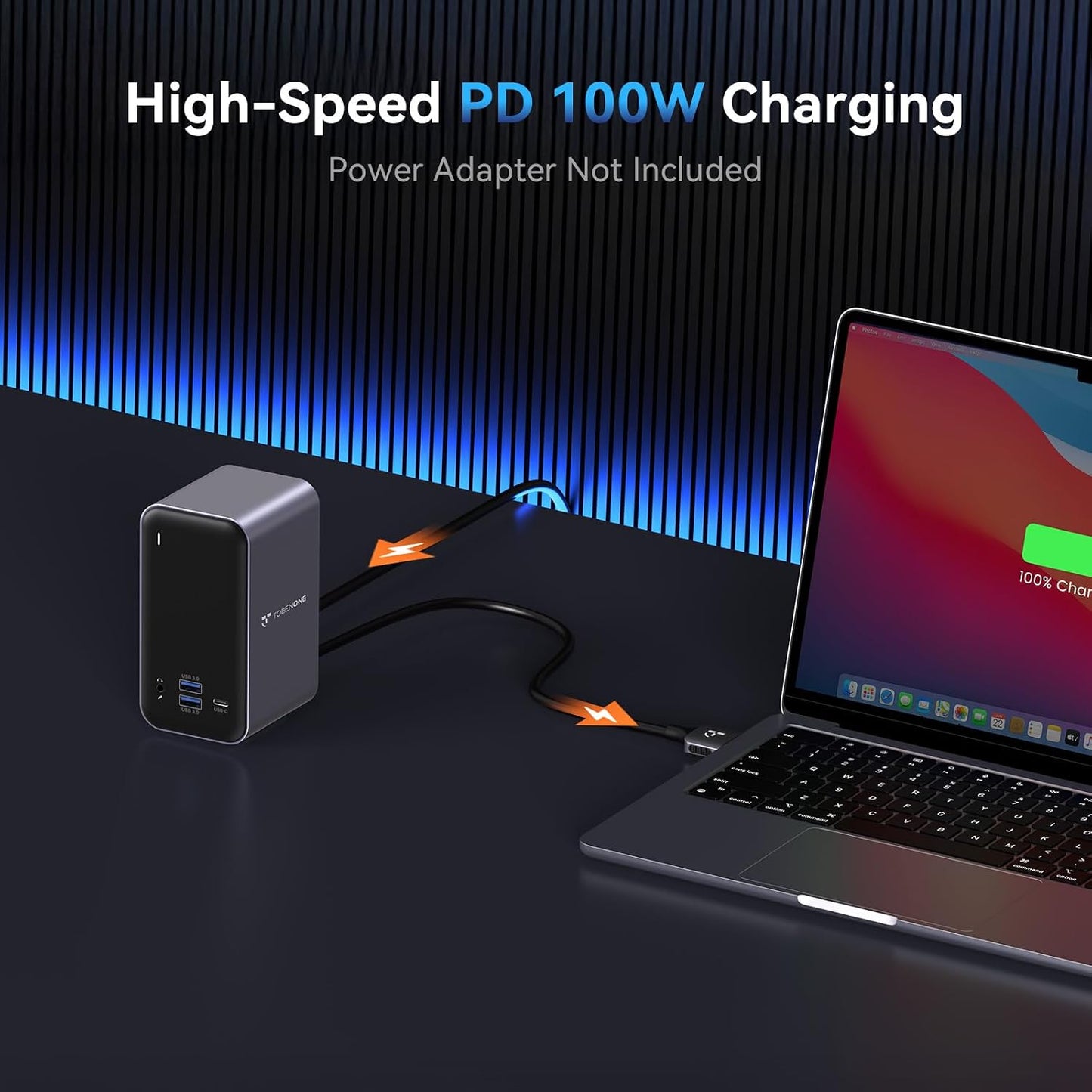 TobenONE 16-in-2 MacBook Docking Station Dual 4K@60Hz, 7 USB, 2 HDMI | 100W PD Fast Charging, Gigabit Ethernet,Plug-and-Play, for Creative Professionals &Remote Workers/MacBook Owners (2016-2026)