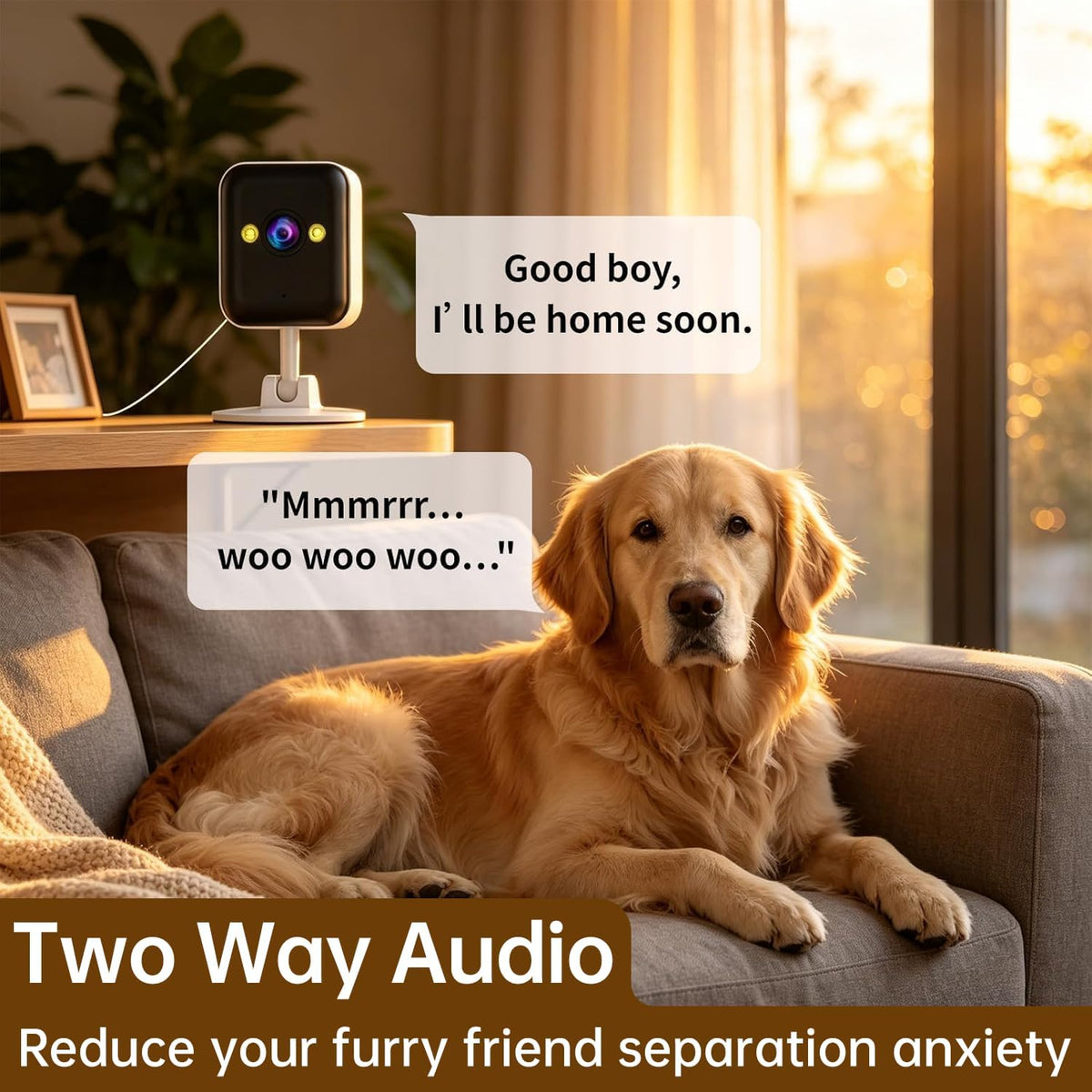 JOOAN 2K Indoor Outdoor Security Camera, 2.4G WiFi, IP66 Waterproof, Motion Detection, 2-Way Audio, Color Night Vision, for Baby/Elderly/Cat/Dog, Multi-User Shared, Local & Cloud Storage, Plug-in