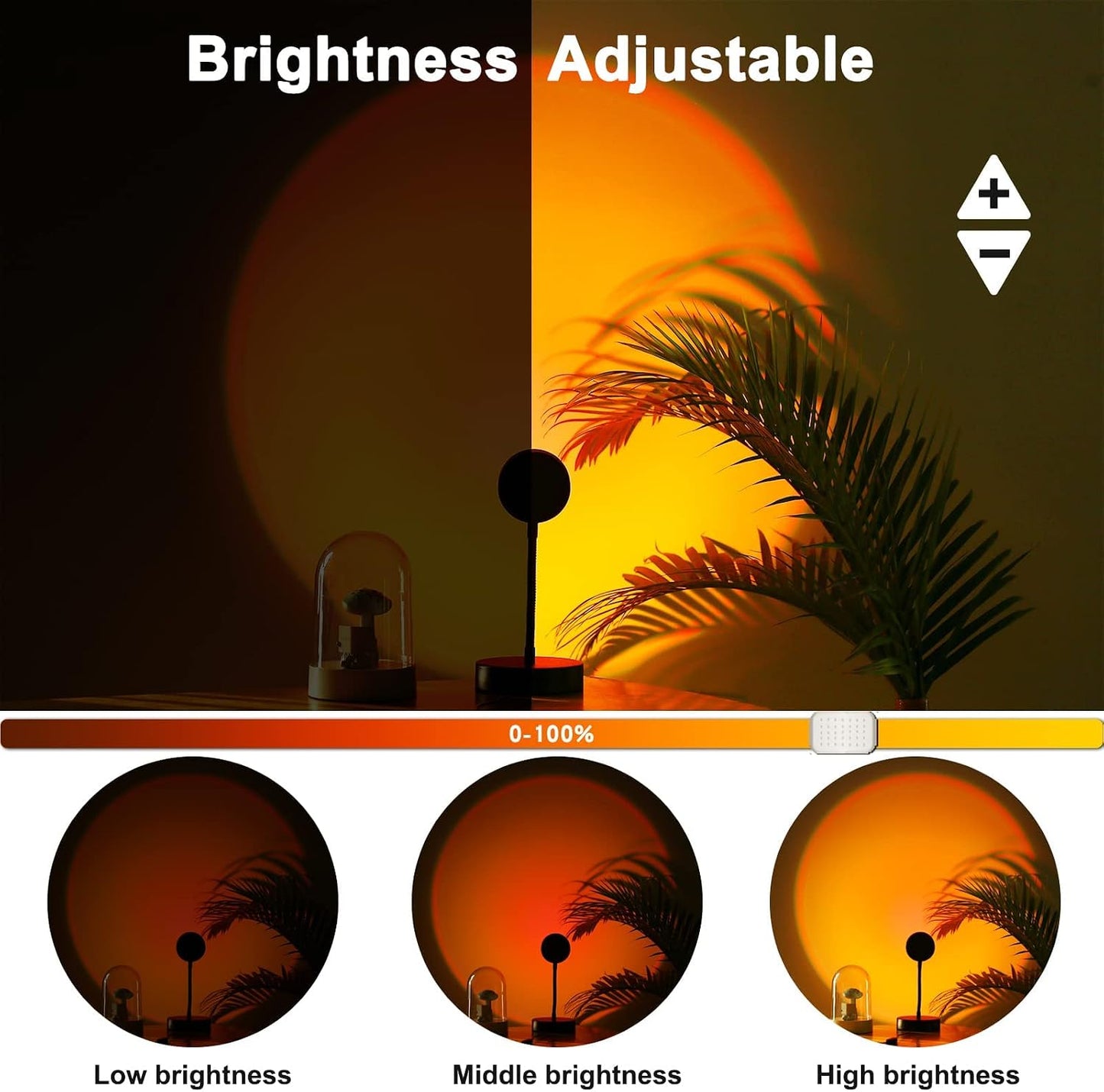 JIMEI Sunset Lamp Projector - Led Lights for Bedroom, RGB Sunrise Lamp, 10w, 360 Rotation, Mood Lighting, Home/Room Decor, Gifts for Women, Desktop APP Control | APP Control,Sunrise Lamp , Mood Lighting, Gifts for Women