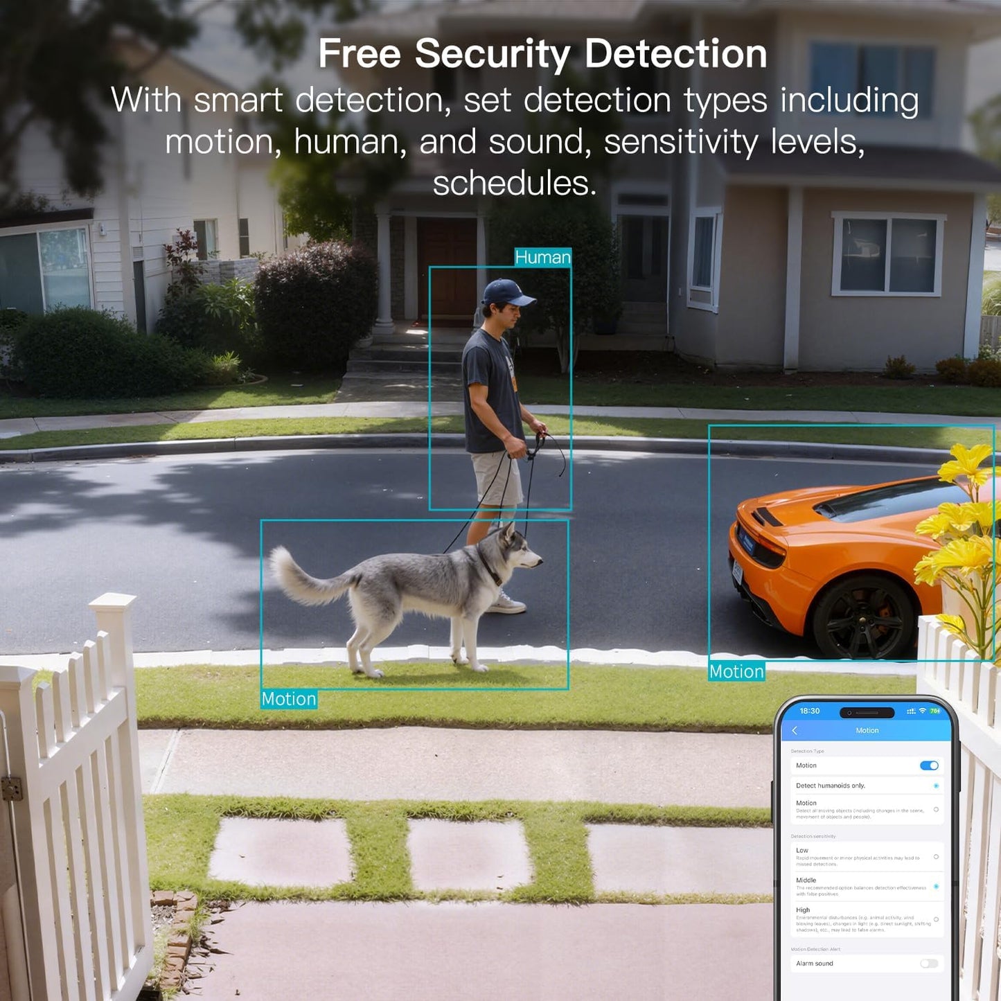 VIMTAG 2.5K Cameras for Home Security Outdoor/Indoor, Color Night Vision Security Camera for Baby/Pet/Dog/Nanny, Light/Siren, Motion Detection, 2-Way Audio, Work with Alexa, Cloud/Card Storage, 2Pcs