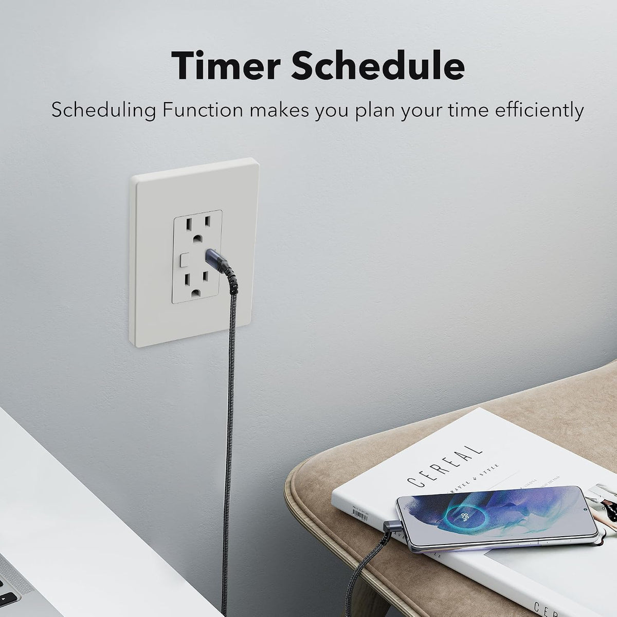 BN-LINK Smart Electrical Outlet with 2 Controlled Plugs and Type-C Charging, in-Wall Smart Wi-Fi Outlet with Voice and APP Remote Control, Compatible with Alexa and Google Assistant, 2.4GHz Wi-Fi Only