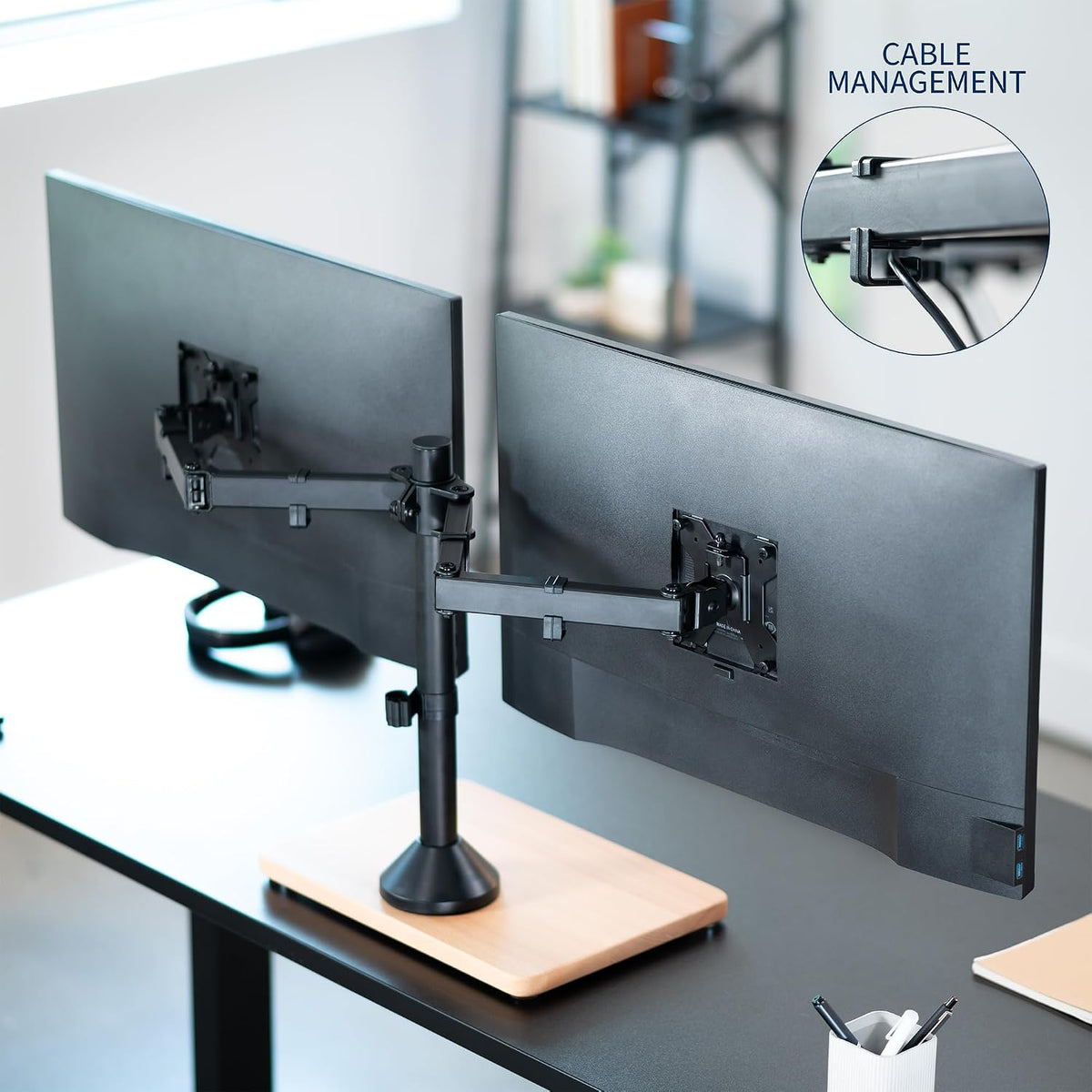 VIVO Dual Monitor Desk Stand for 13 to 32 inch Screens, STAND-V002FD-B