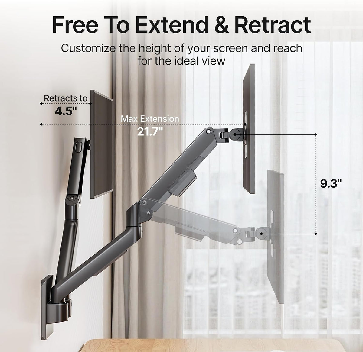 PEGZONE Dual Monitor Wall Mount for 17-32" Computer Screens，Up to 19.8 lbs